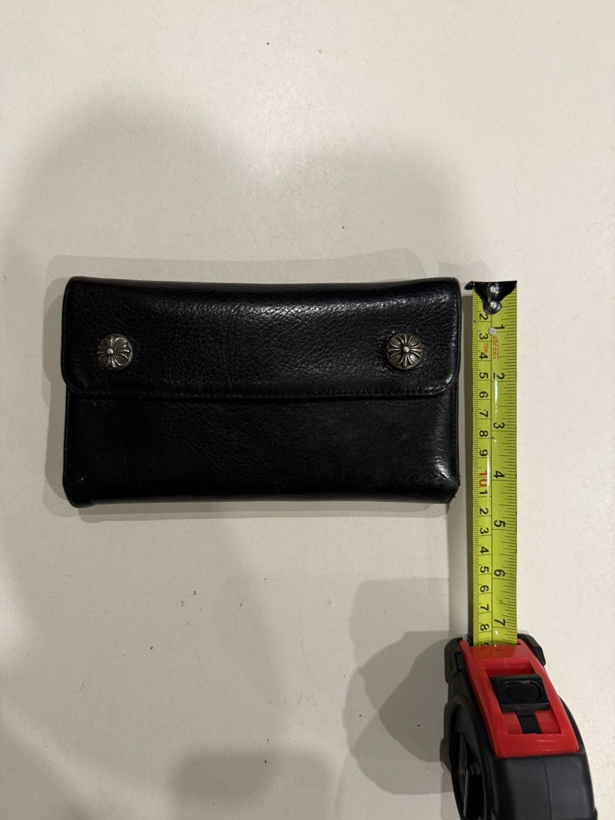 Chrome Hearts Chrome Hearts Wave Wallet Silver Cross Balls Black Leather Size ONE SIZE - 19 Thumbnail