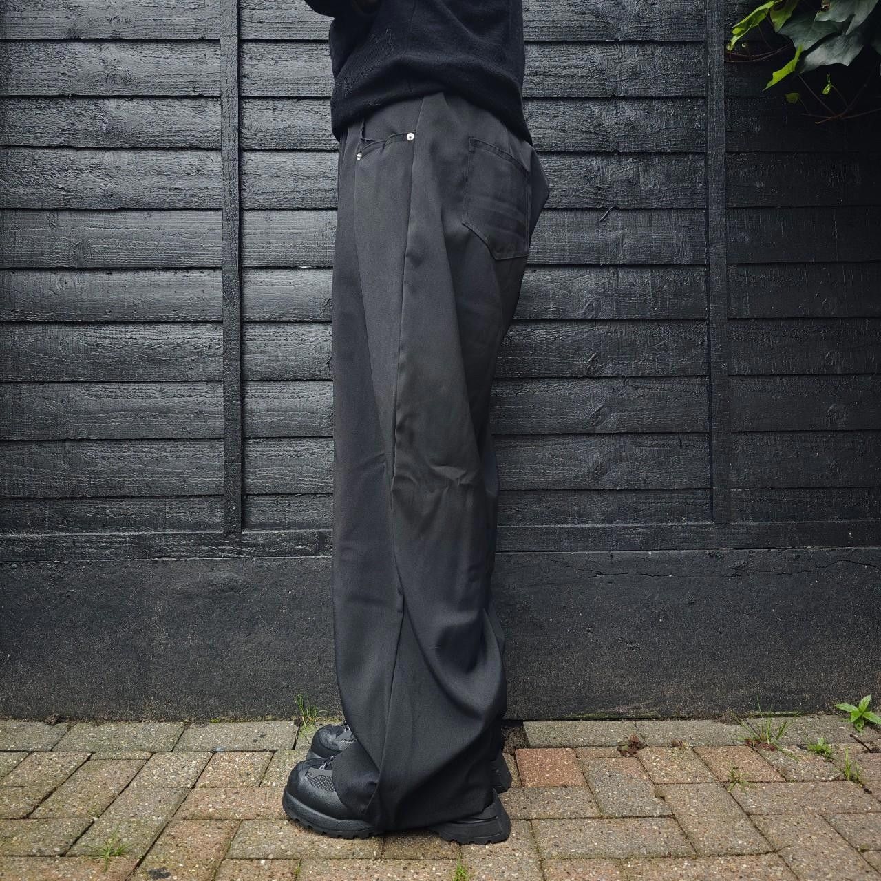 Other Japanese Style Black Riveted Baggy Suit Trousers Size US 32 / EU 48 - 3 Thumbnail
