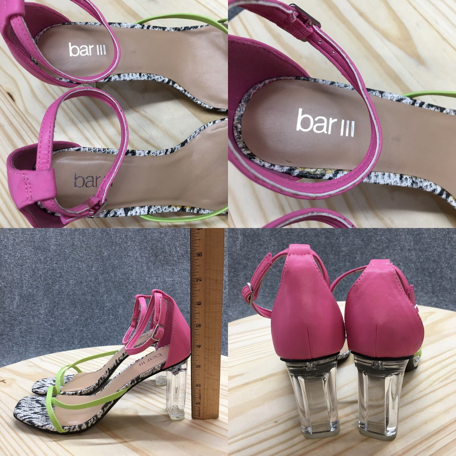 Bar III Bar III Dress Hels Womens 8.5M Blakke Ankle Strap Multicolor Faux Leather NEW Size M / US 6-8 / IT 42-44 - 8 Thumbnail
