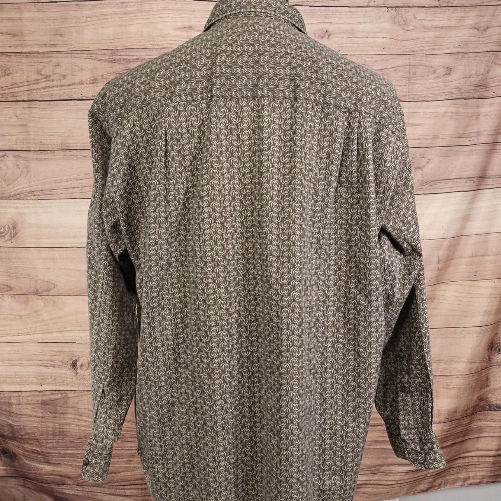 Liz Claiborne Claiborne Shirt Mens L Brown Paisley Long Sleeve Button-Up Regular Fit Size US L / EU 52-54 / 3 - 4 Thumbnail