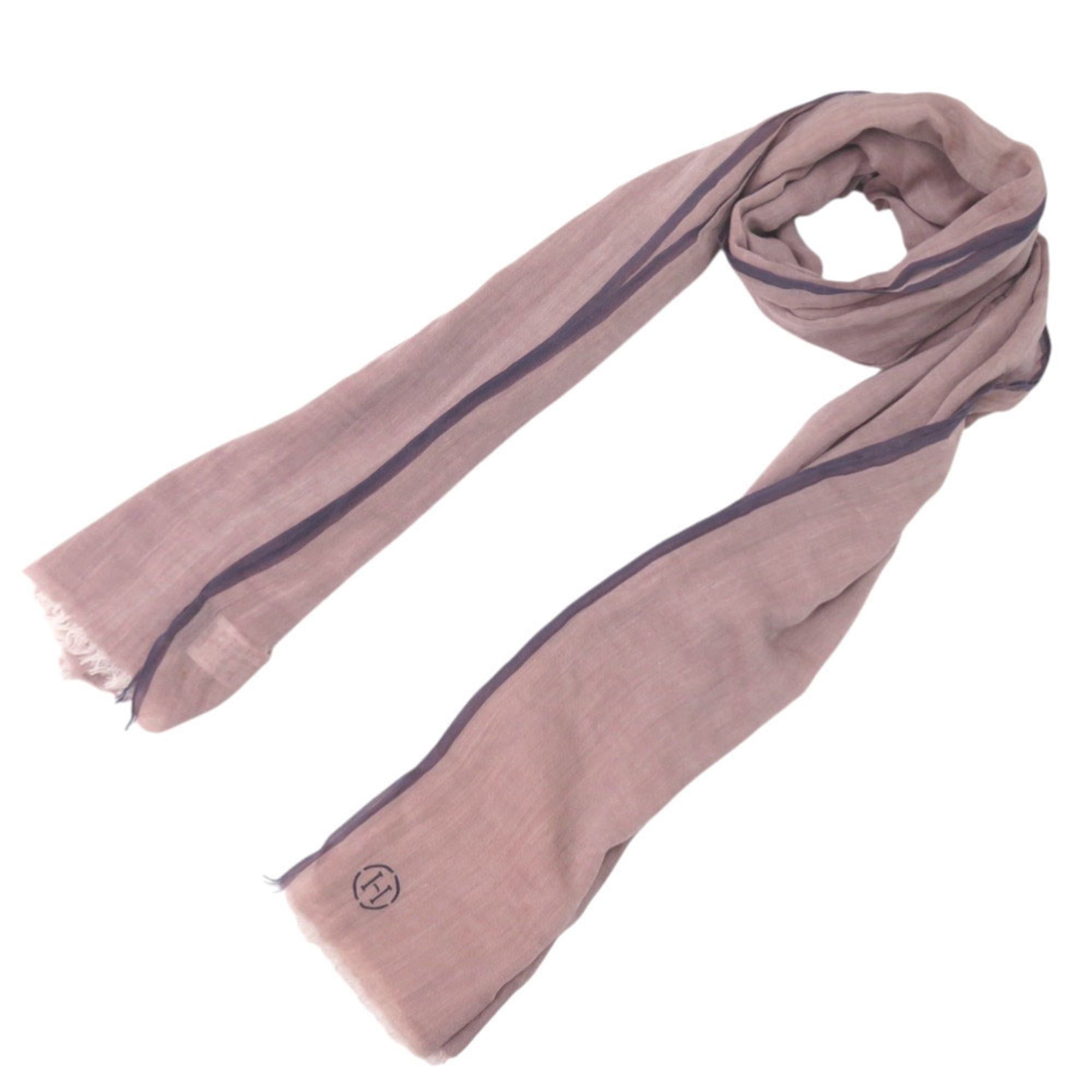 Hermes Excellent condition Hermès Naoshima shawl cotton in pink, marine, and navy. 0794HERMES Size ONE SIZE - 1 Thumbnail