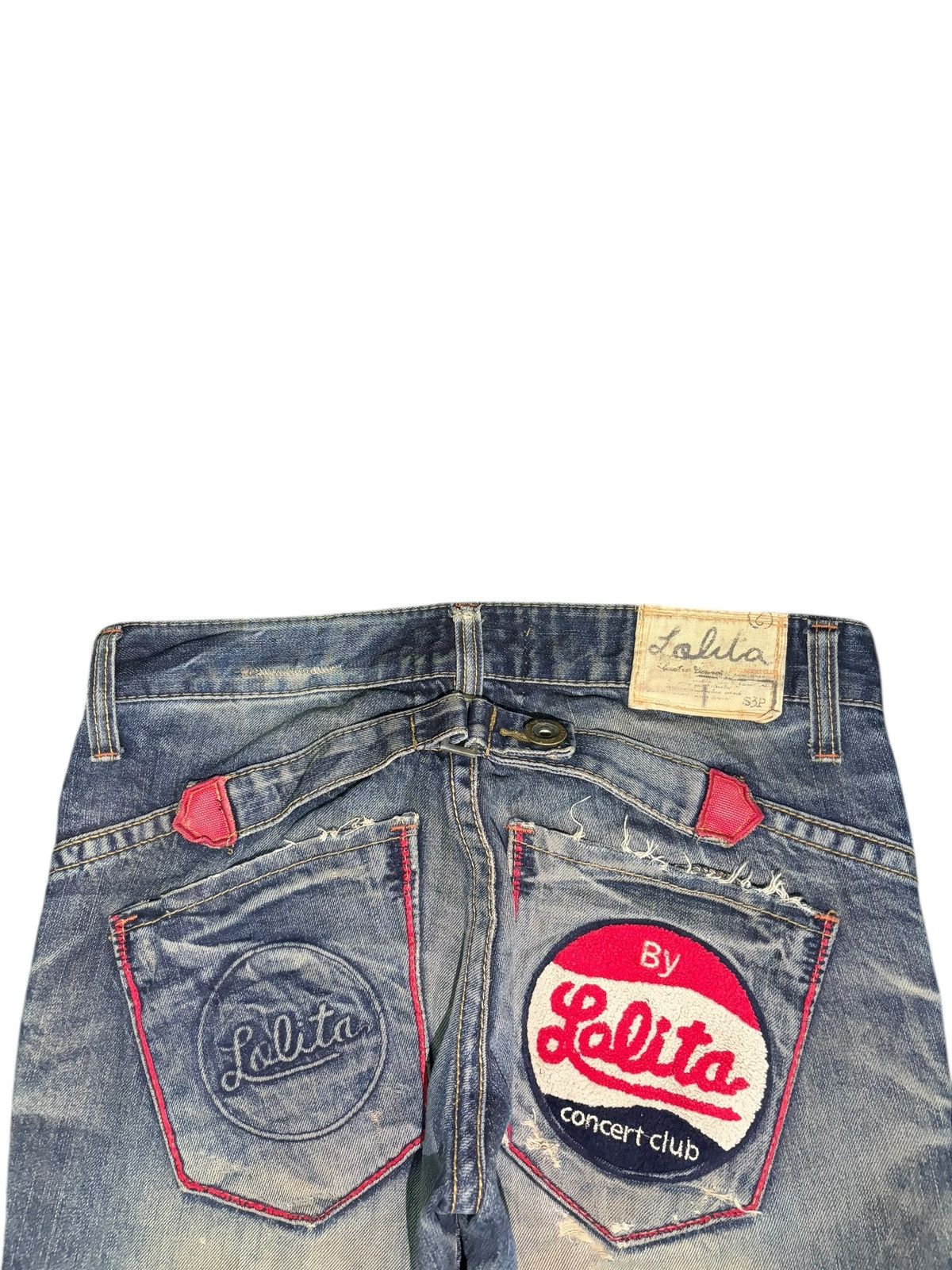 Affliction Vintage Lolita Embroidered Buckled Low Rise Distress Jeans Size 31" - 3 Thumbnail