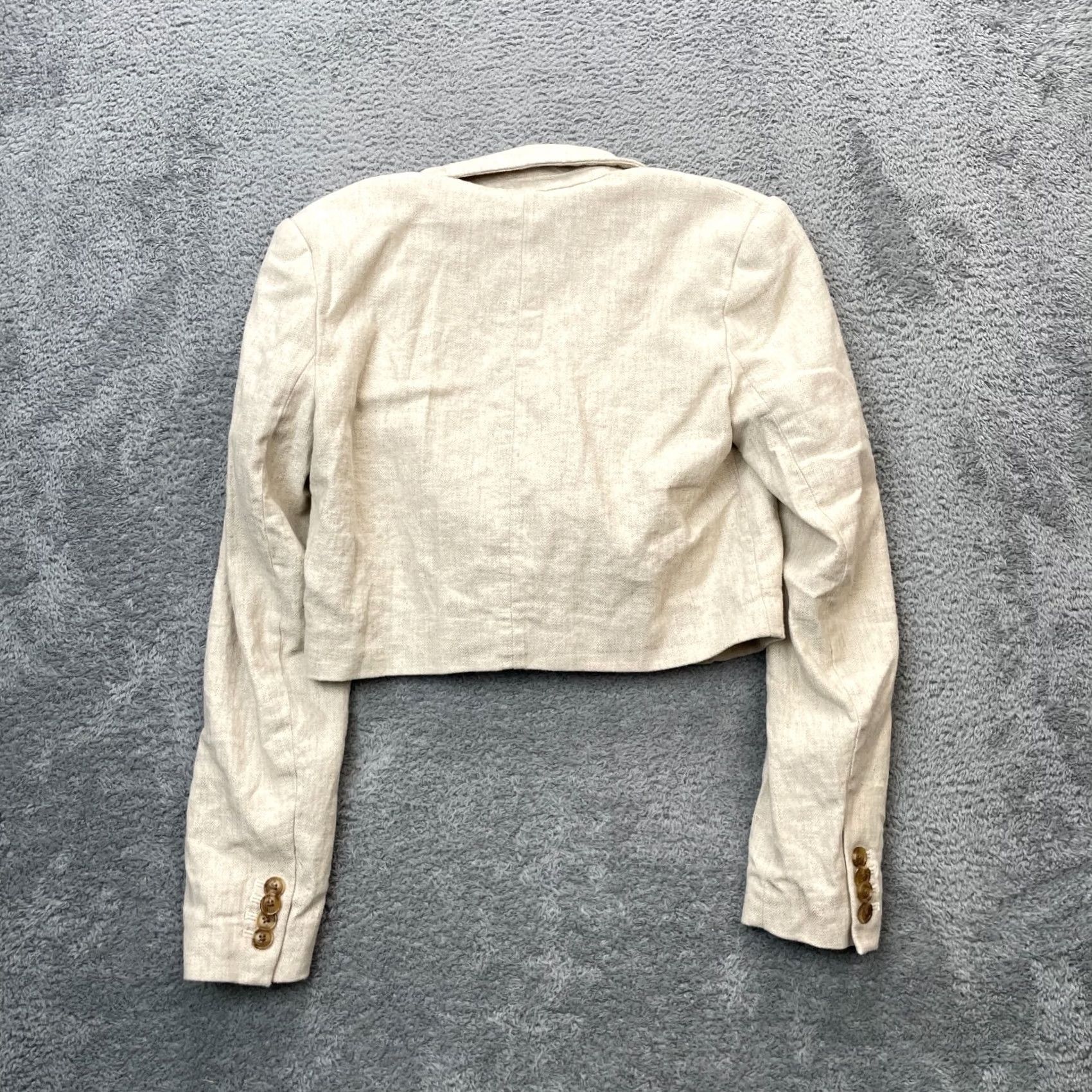 Banana Republic Banana Republic Jacket Womens 2 Beige Linen Blend Cropped Blazer Coat Business Shirt? Size XS / US 0-2 / IT 36-38 - 2 Thumbnail