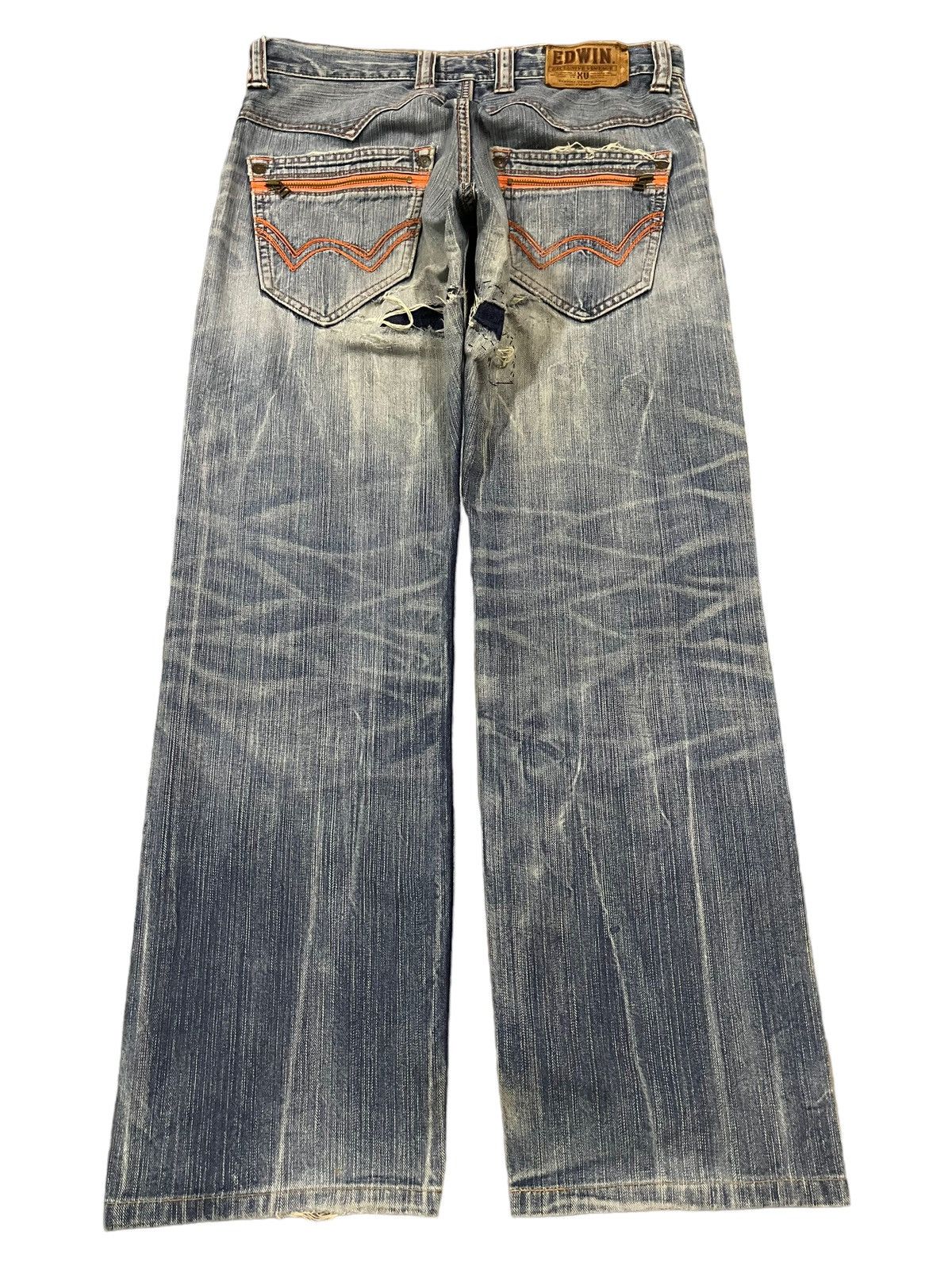 Edwin Edwin XV Exclusive Vintage Blue Wash Distressed Baggy Jeans Size US 32 / EU 48 - 2 Thumbnail