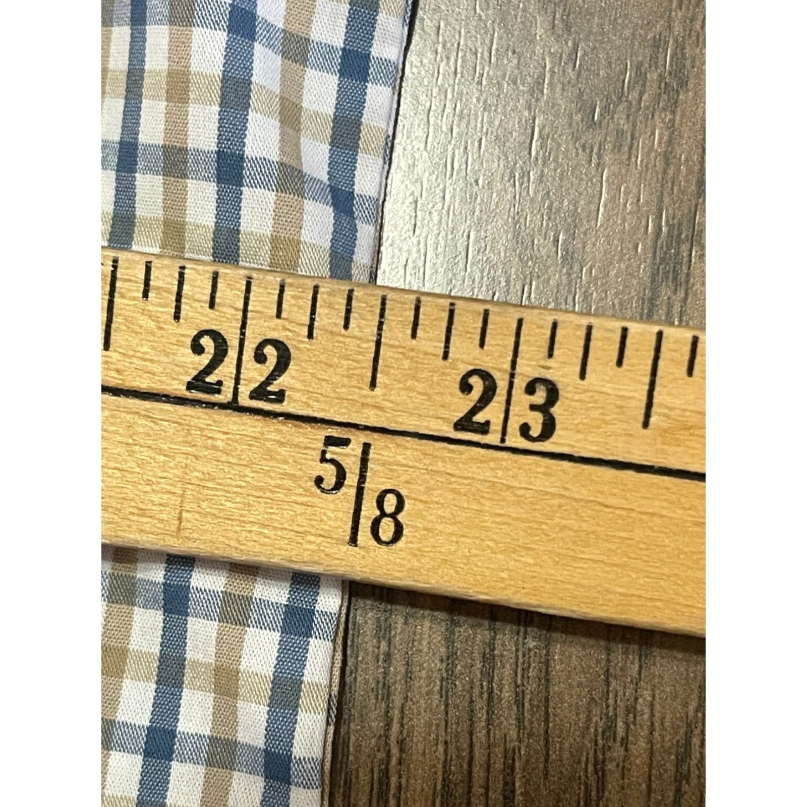 Dockers DOCKERS Shirt Men's Large Brown White Blue Check Button Up Long Sleeve Size US L / EU 52-54 / 3 - 7 Thumbnail