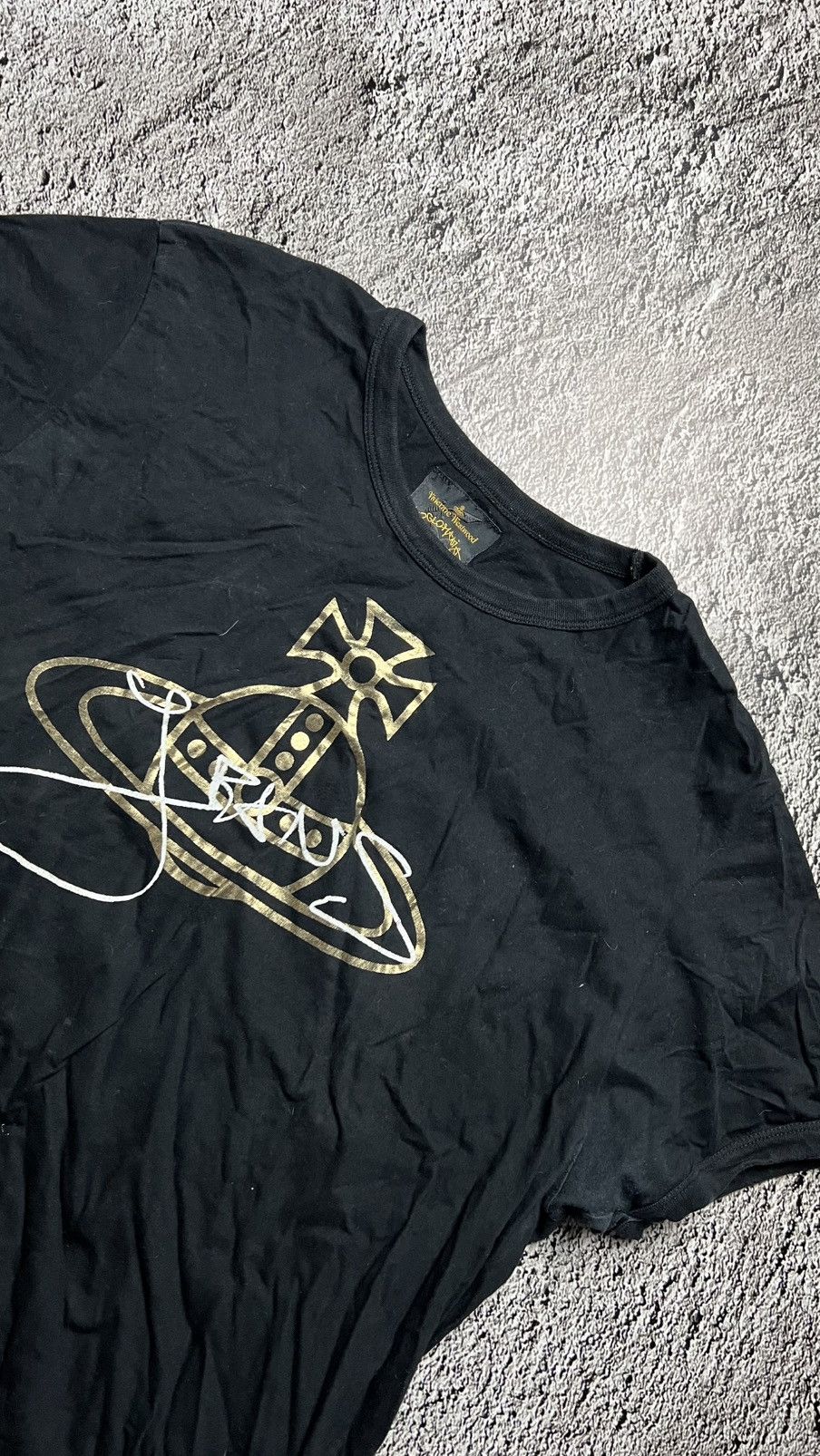 Vivienne Westwood Vivienne Westwood x Anglomania gold foil jeans orb t shirt Size US XXL / EU 58 / 5 - 2 Thumbnail