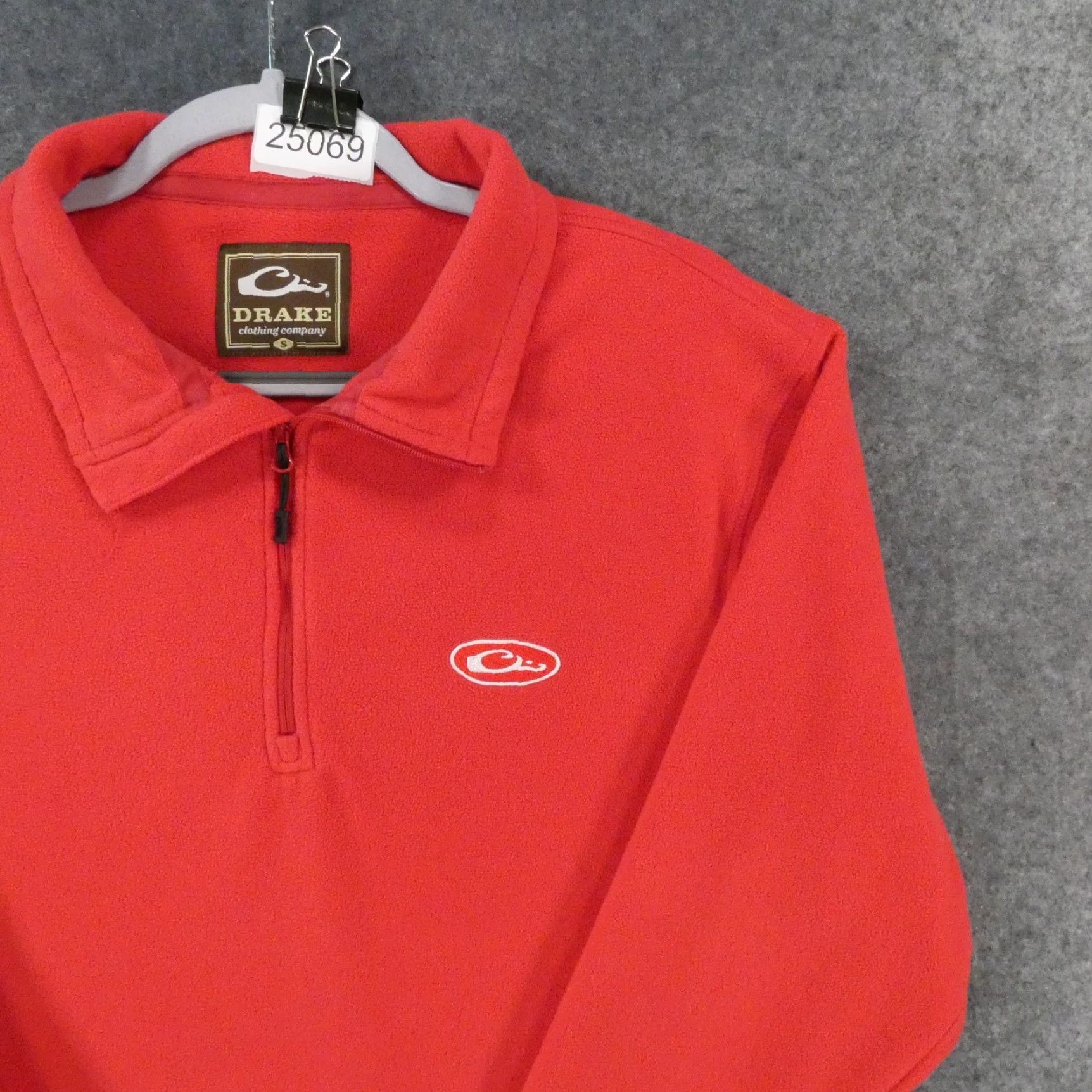Vintage Drake Mens Small Long Sleeve Red Fleece 1/4 Zip Pullover w Logo Size US S / EU 44-46 / 1 - 6 Thumbnail