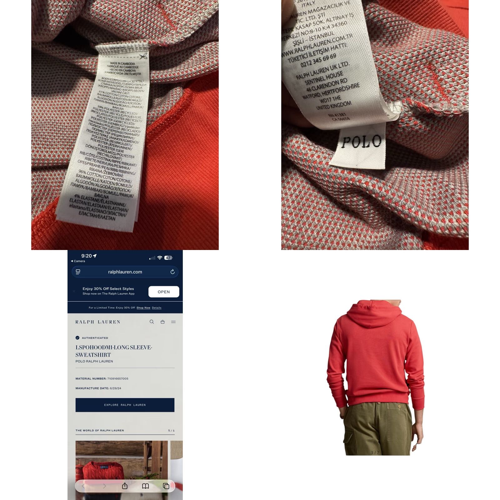 Polo Ralph Lauren POLO RALPH LAUREN Expedition Henley Hoodie Red Sweatshirt Size M Size US M / EU 48-50 / 2 - 11 Thumbnail