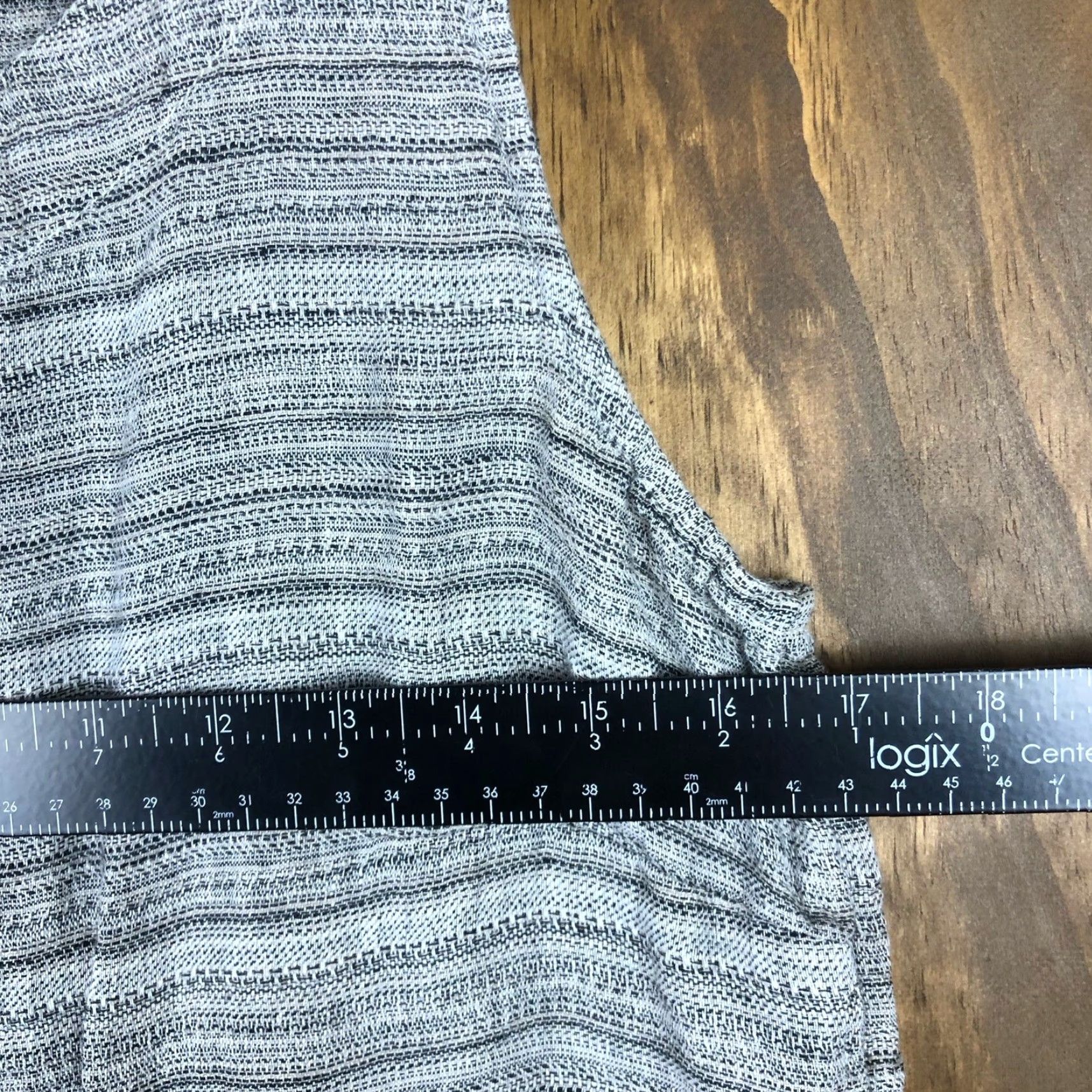 Vintage Pure Jill Dress Gray White Striped Linen Shift Petite Sleeveless Midi SP Womens Shift Dress Size S / US 4 / IT 40 - 5 Thumbnail
