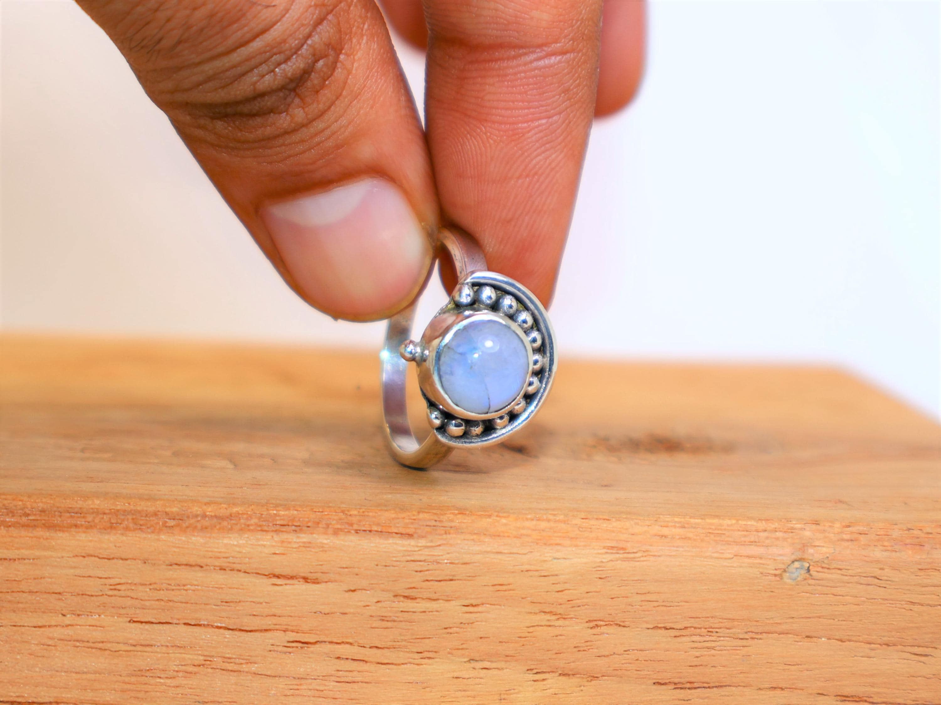 Handmade Moonstone Ring, Handmade Ring, 925 Sterling Silver Ring, Size ONE SIZE - 8 Thumbnail