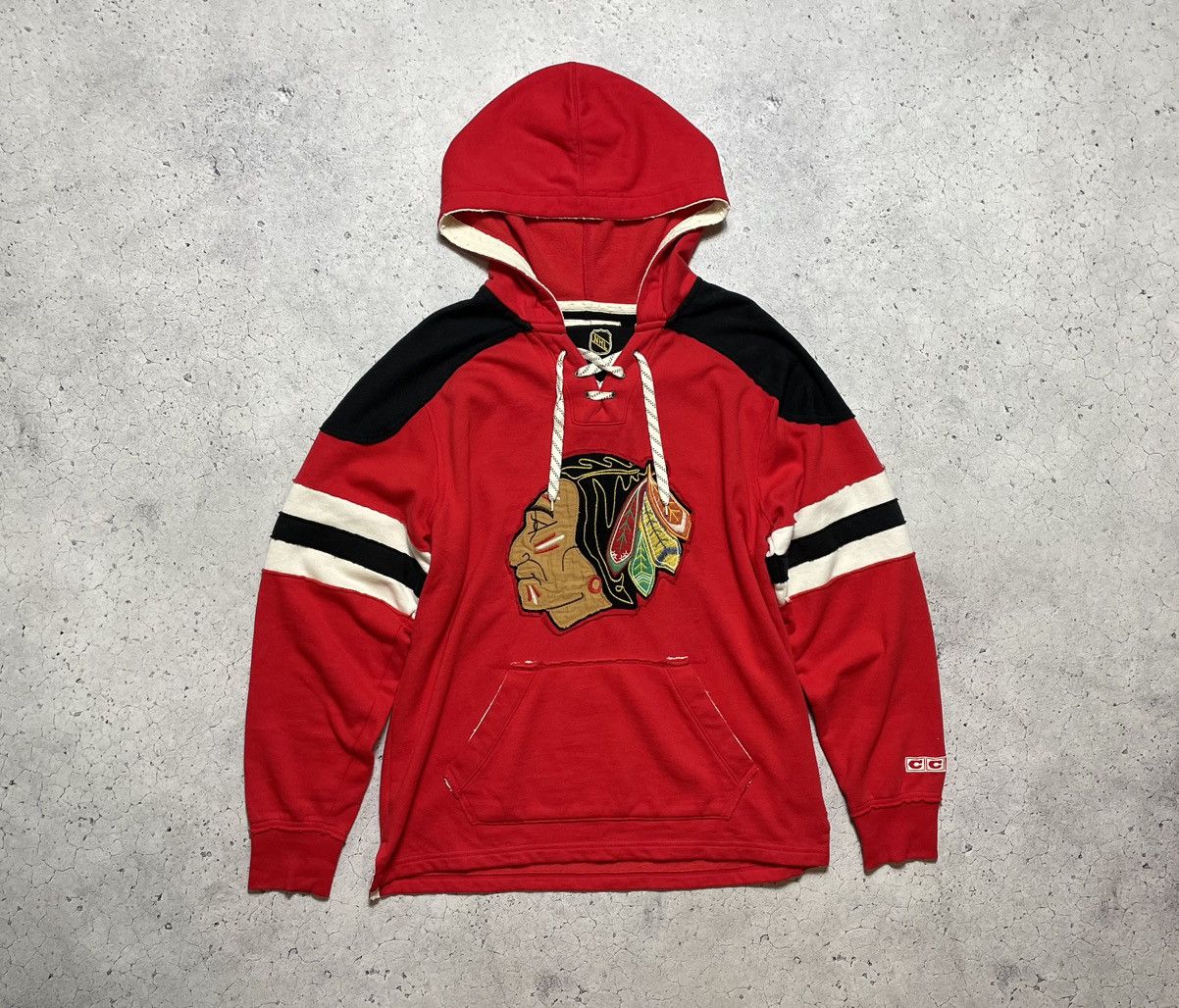 Ccm × NHL Vintage Chicago Blackhawks Hockey Jersey NHL Hoodie Big Logo Size US M / EU 48-50 / 2 - 1 Thumbnail