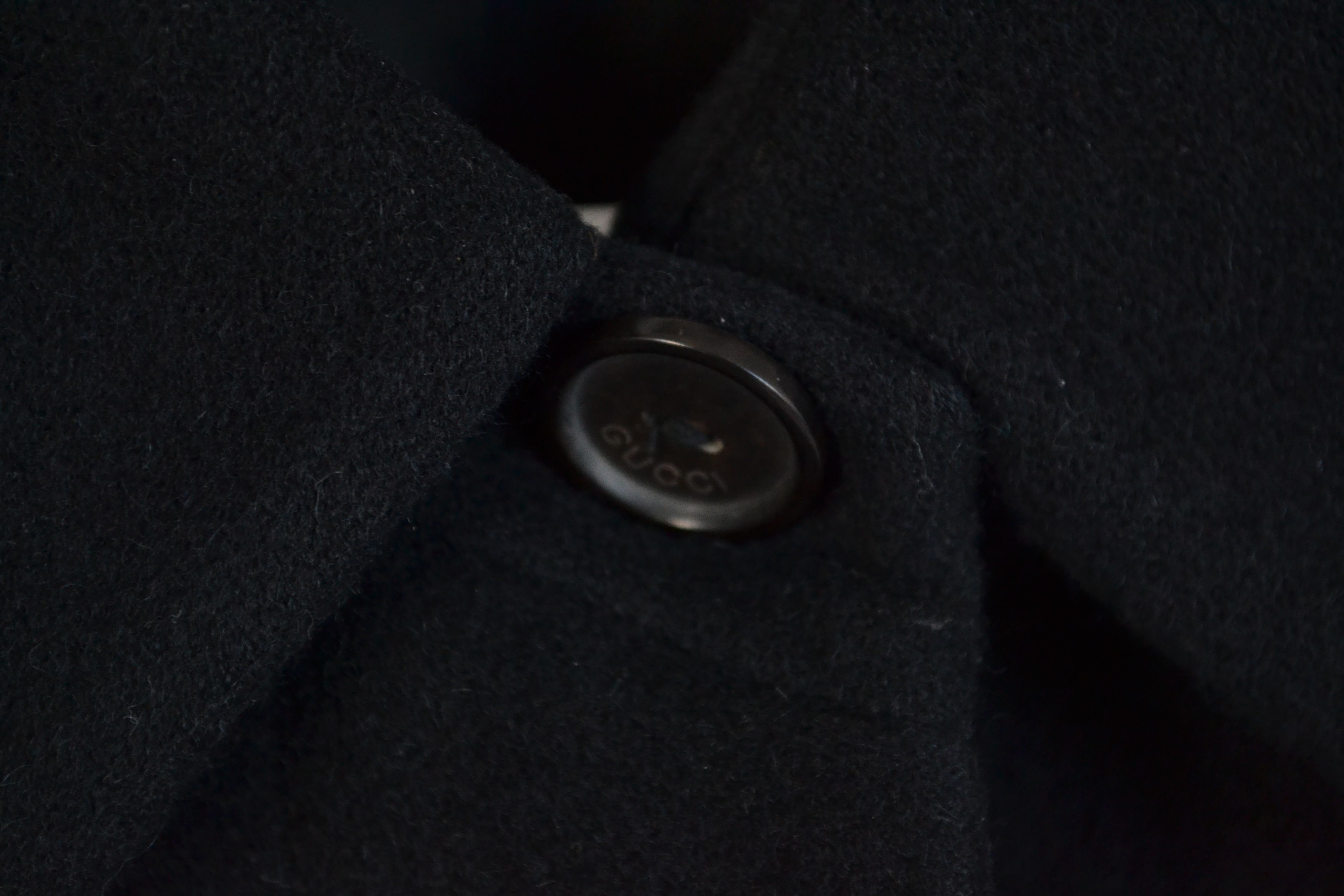 Gucci 🔴 GUCCI Coat Jacket Black Alpaca Wool Vintage Buttons 90s Size L / US 10 / IT 46 - 8 Thumbnail