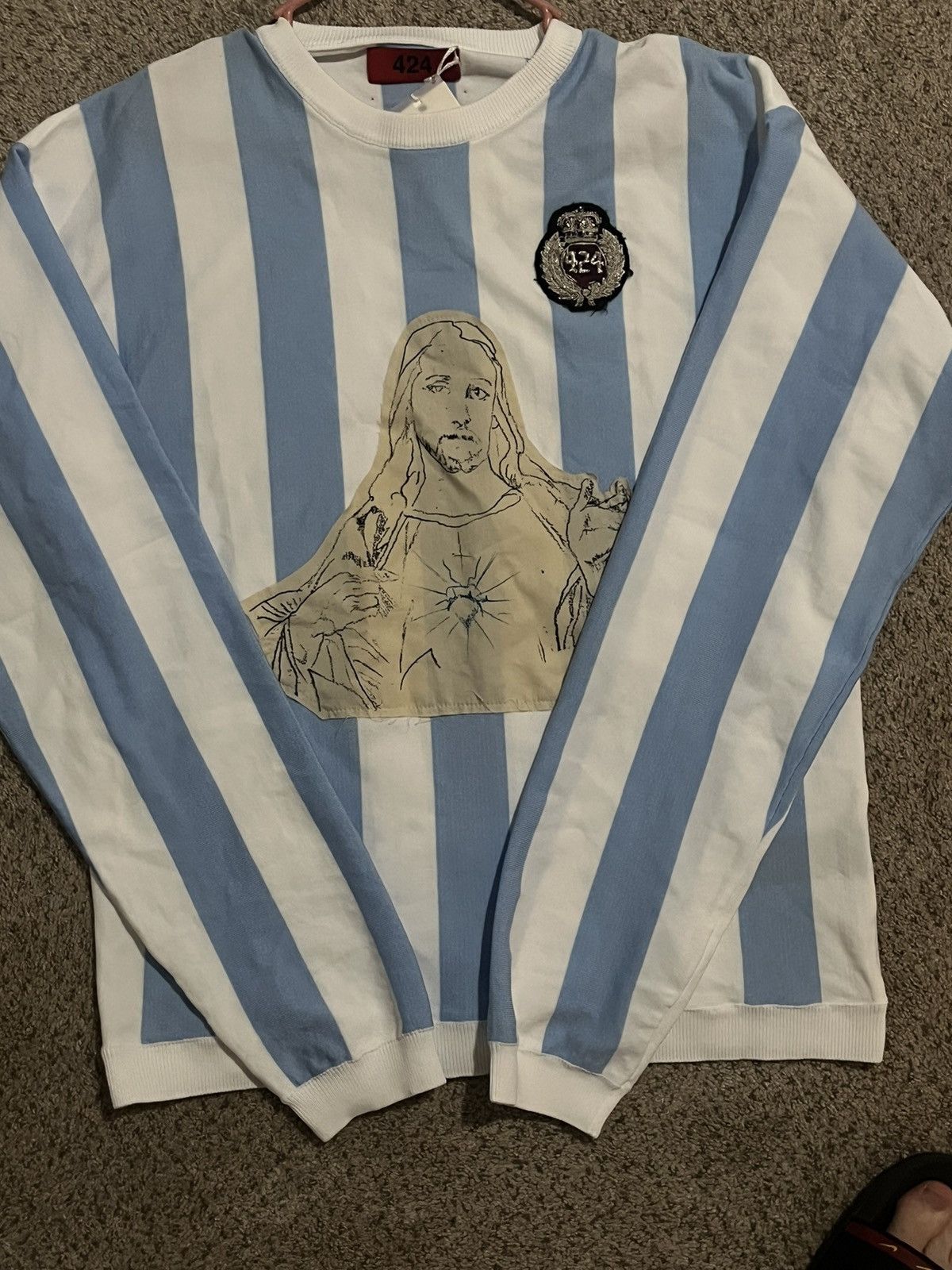424 424 on Fairfax Striped Soccer Sweater in Blue Size US L / EU 52-54 / 3 - 9 Thumbnail