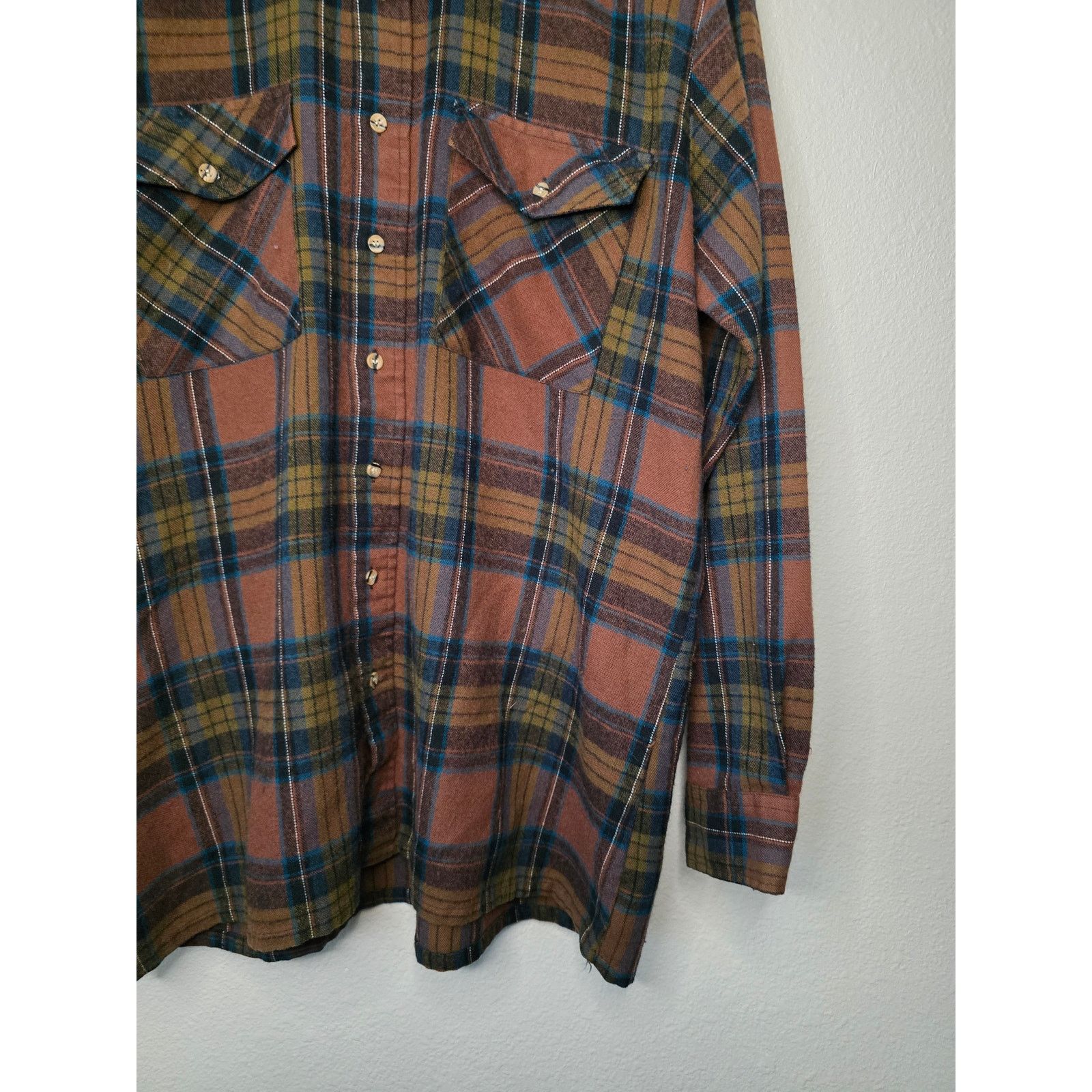 Other × Vintage Vintage Alpine Trail Flannel Brown Plaid XL Button Up Size US XL / EU 56 / 4 - 4 Thumbnail