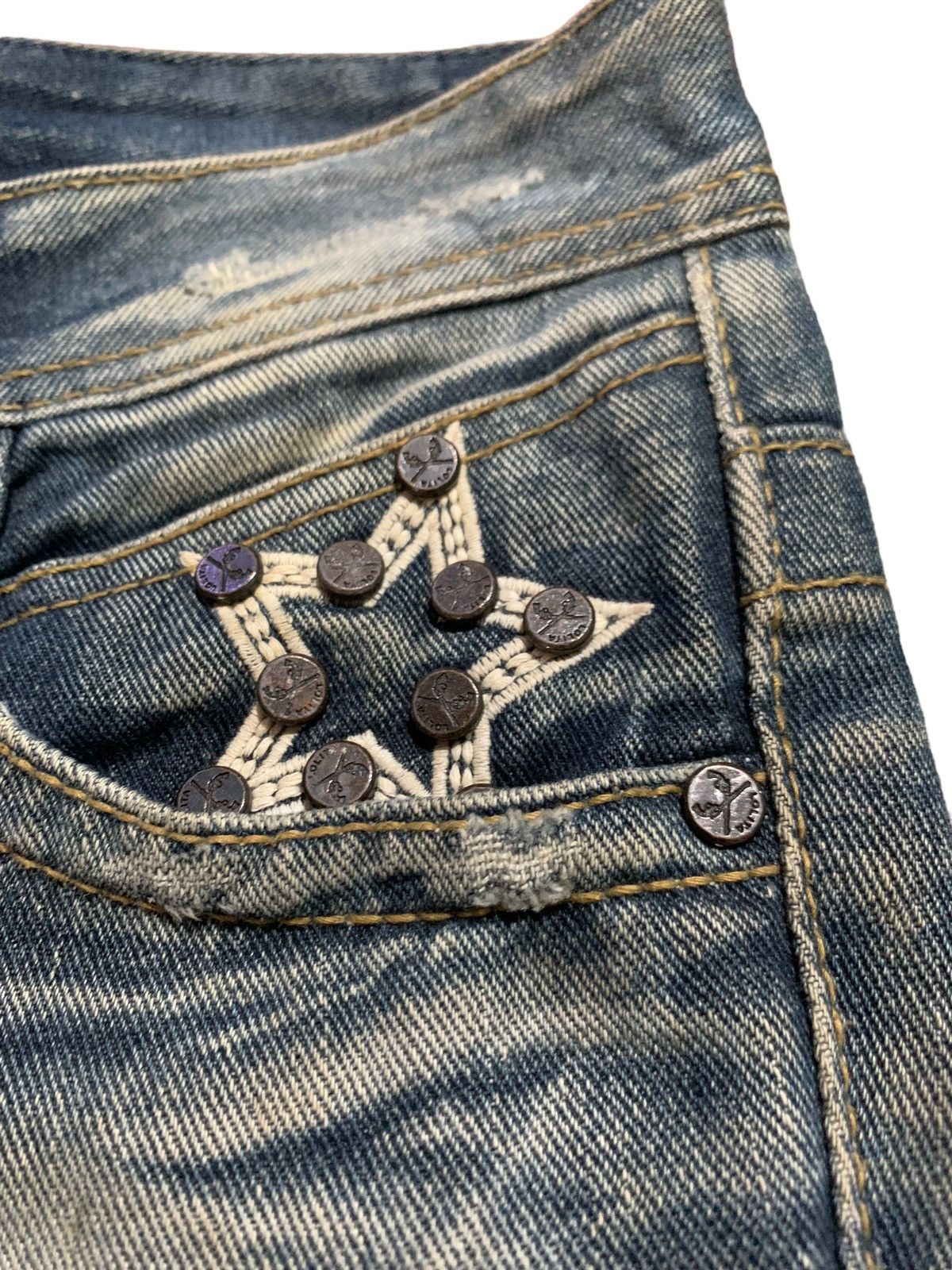 Le Grande Bleu (L.G.B.) Lolita studded star clawmark flared jeans Size US 28 / EU 44 - 11 Thumbnail