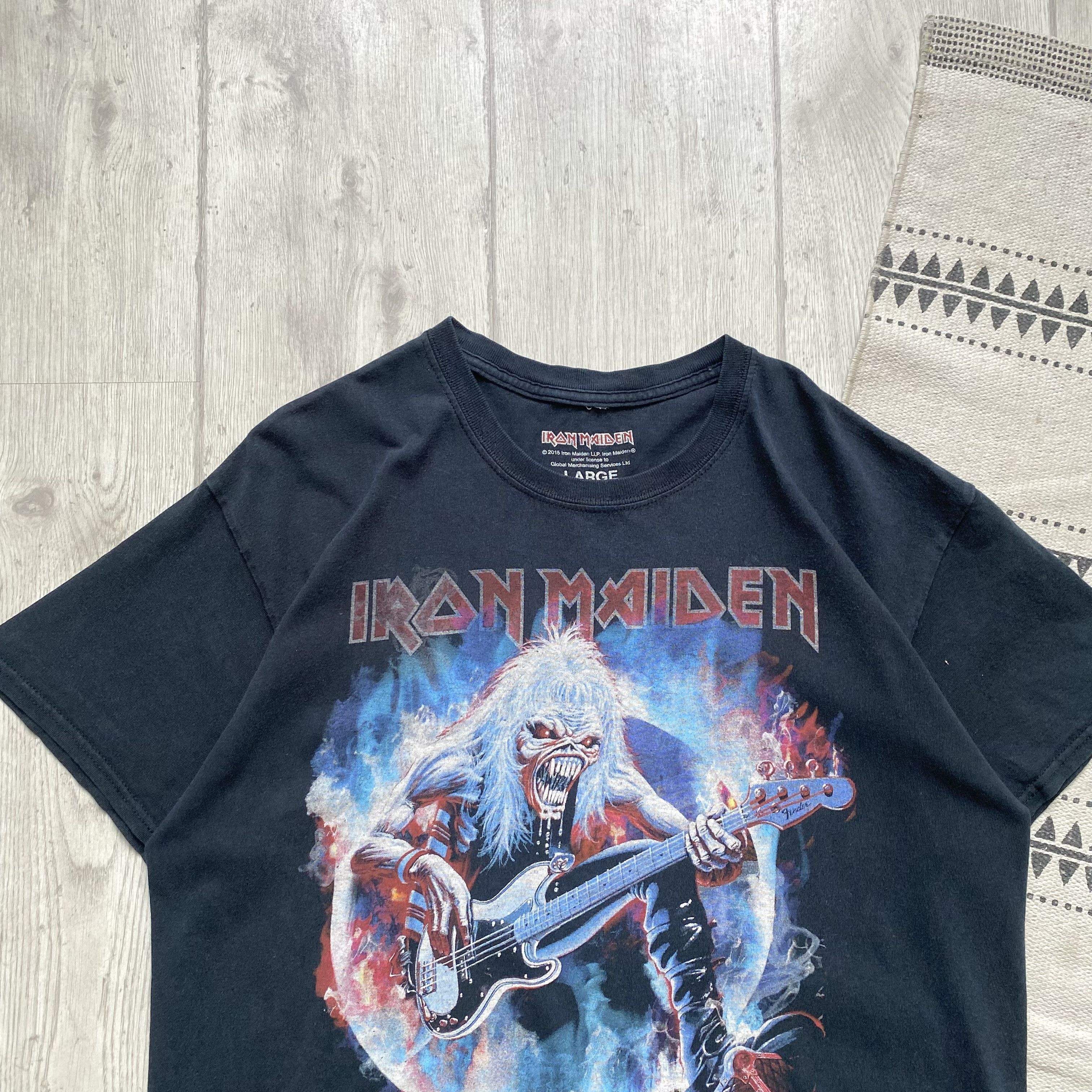 Iron Maiden Vintage Faded Iron Maiden tee killers Rock Band tour Size US L / EU 52-54 / 3 - 2 Thumbnail