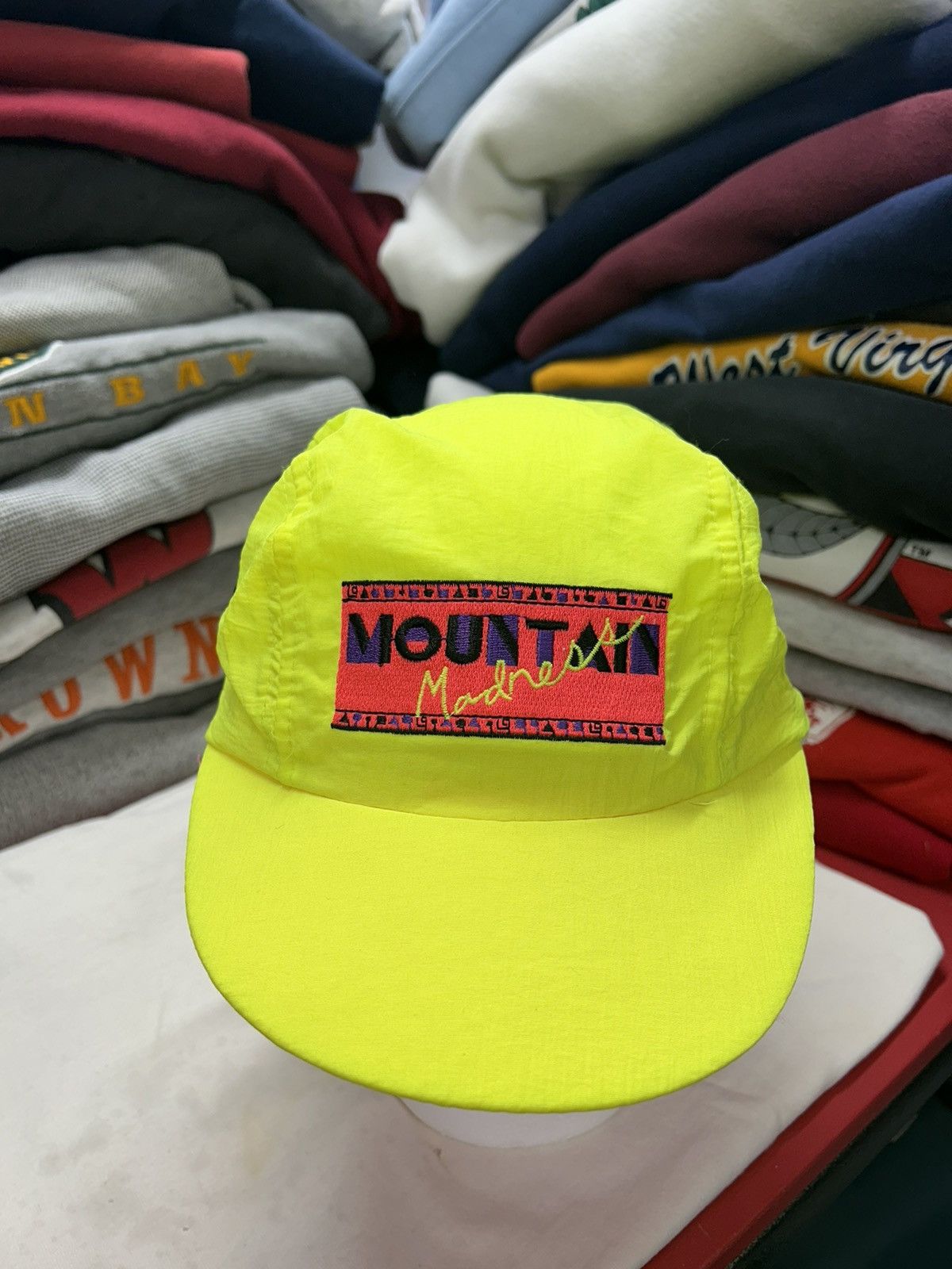 Vintage Crazy Vintage Y2K 90s Skate Grunge Neon Green Biking Hat Cap Size ONE SIZE - 1 Thumbnail