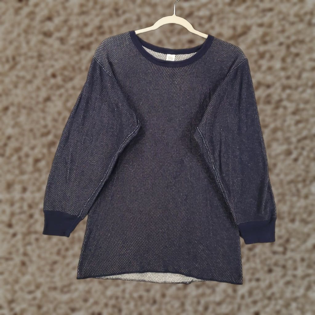 Vintage VINTAGE Morgan Mills Shirt Mens Large Navy Blue Thermal Knit 90s Outdoor Sports Crew Neck Long Sleeve Blue (Cotton) Mens L Size US L / EU 52-54 / 3 - 1 Thumbnail