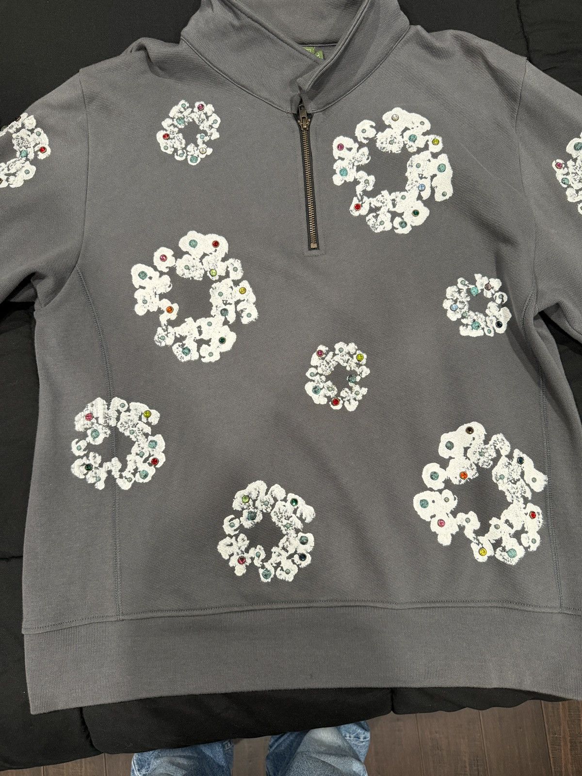 DENIM TEARS Denim Tears Rhinestone Quarter Zip XL Size US XL / EU 56 / 4 - 2 Thumbnail