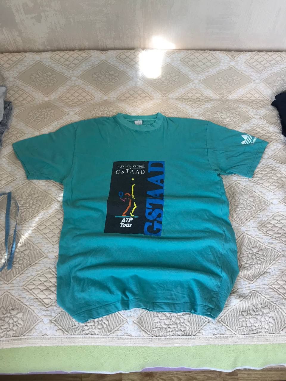 Vintage 🔥 90s Adidas ATP Tour Vintage T Shirt Blue Rare Size US XL / EU 56 / 4 - 5 Thumbnail