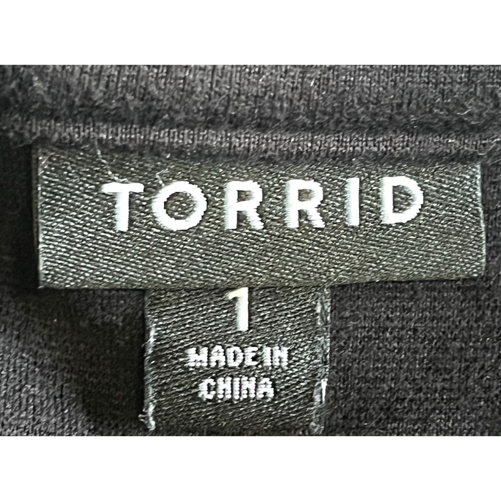 Torrid Torrid Women T-Shirt Black Crew Neck Short Sleeve Pullover 1 Stretch Knit Casual Regular Size XS / US 0-2 / IT 36-38 - 5 Thumbnail