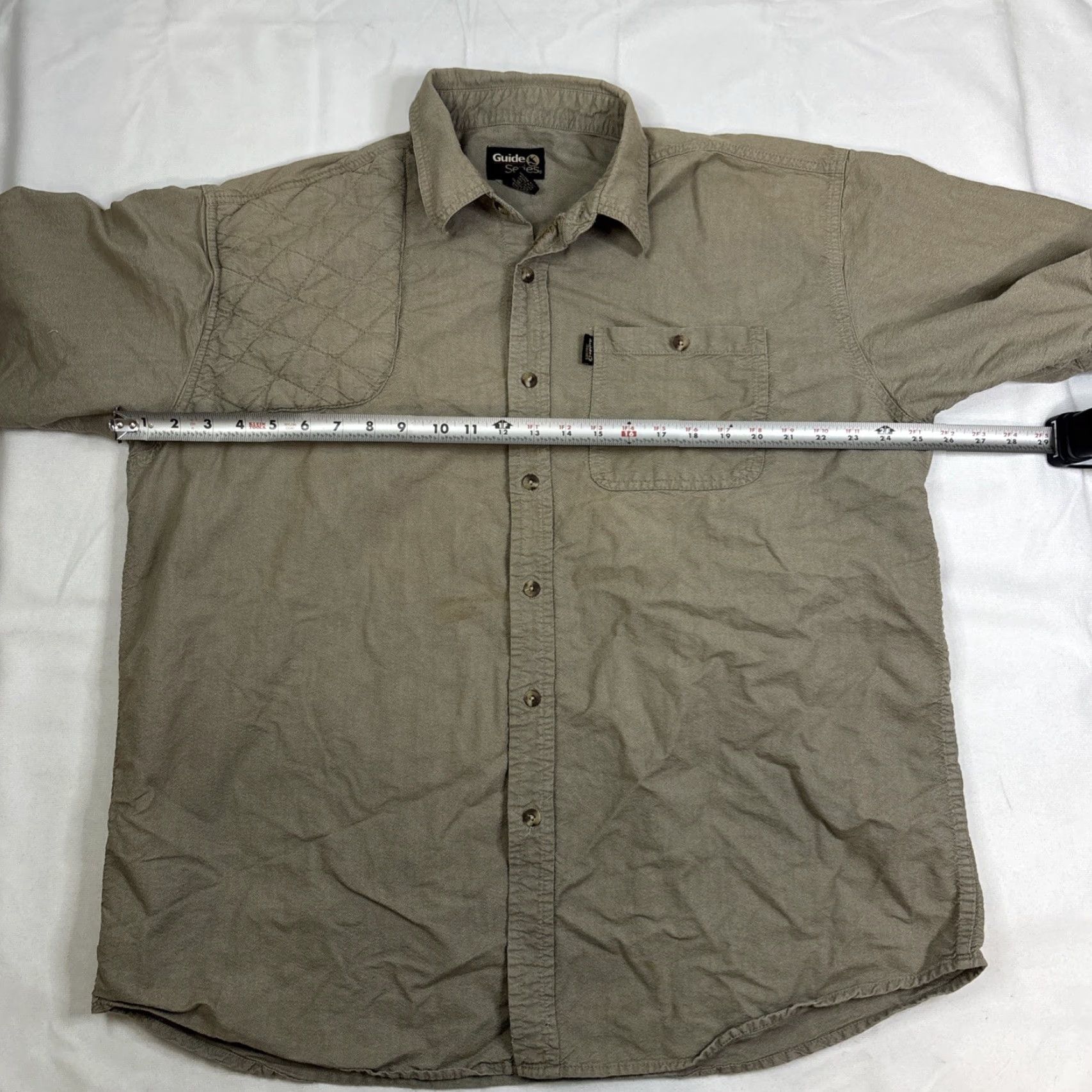 Vintage Guide Series Button-Up Shirt Men’s XL Beige Khaki Hunting Padded Shooting Shirt Mens XL Beige Padded Short Sleeve Size US XL / EU 56 / 4 - 5 Thumbnail