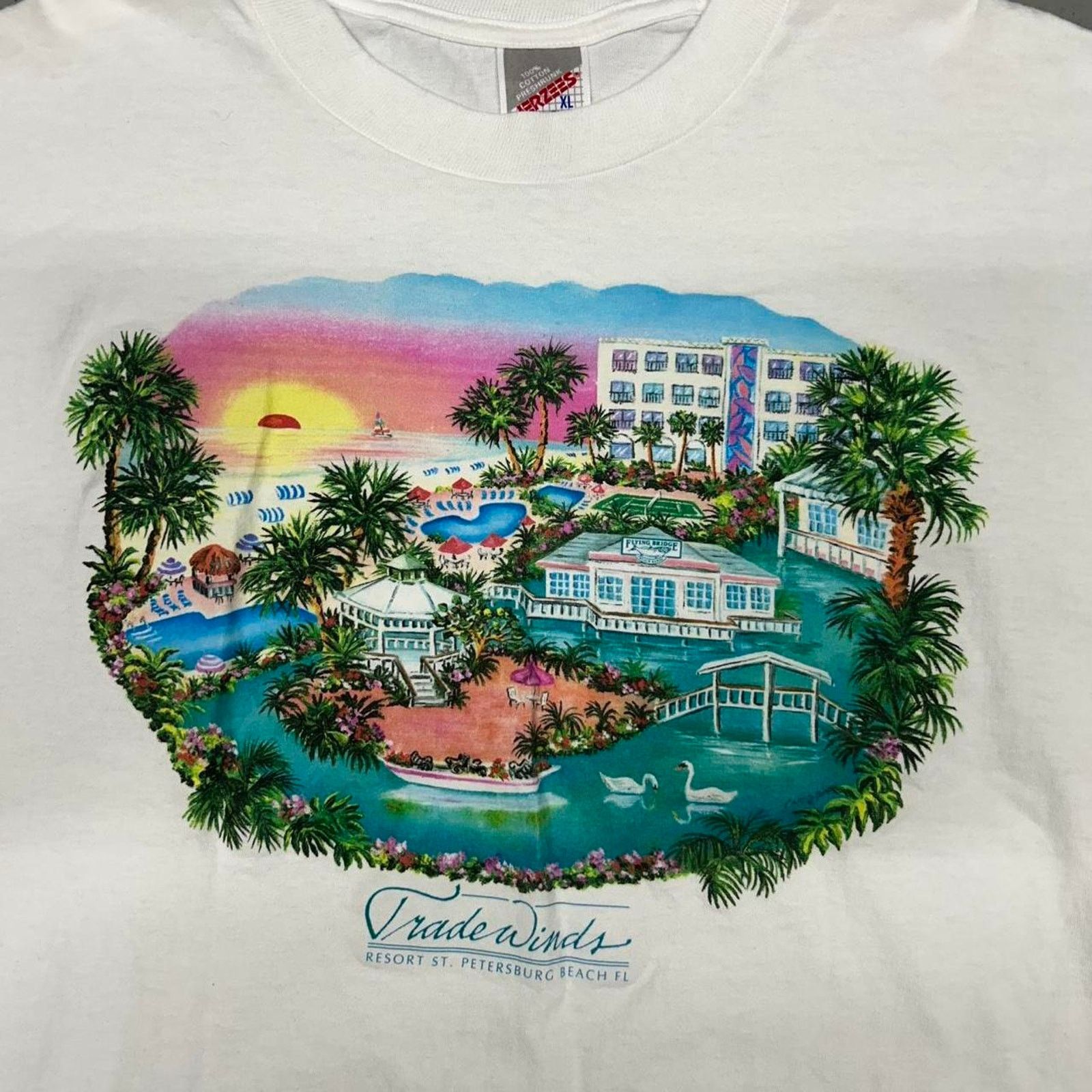 Jerzees White vintage Florida travel tee Size US XL / EU 56 / 4 - 2 Thumbnail