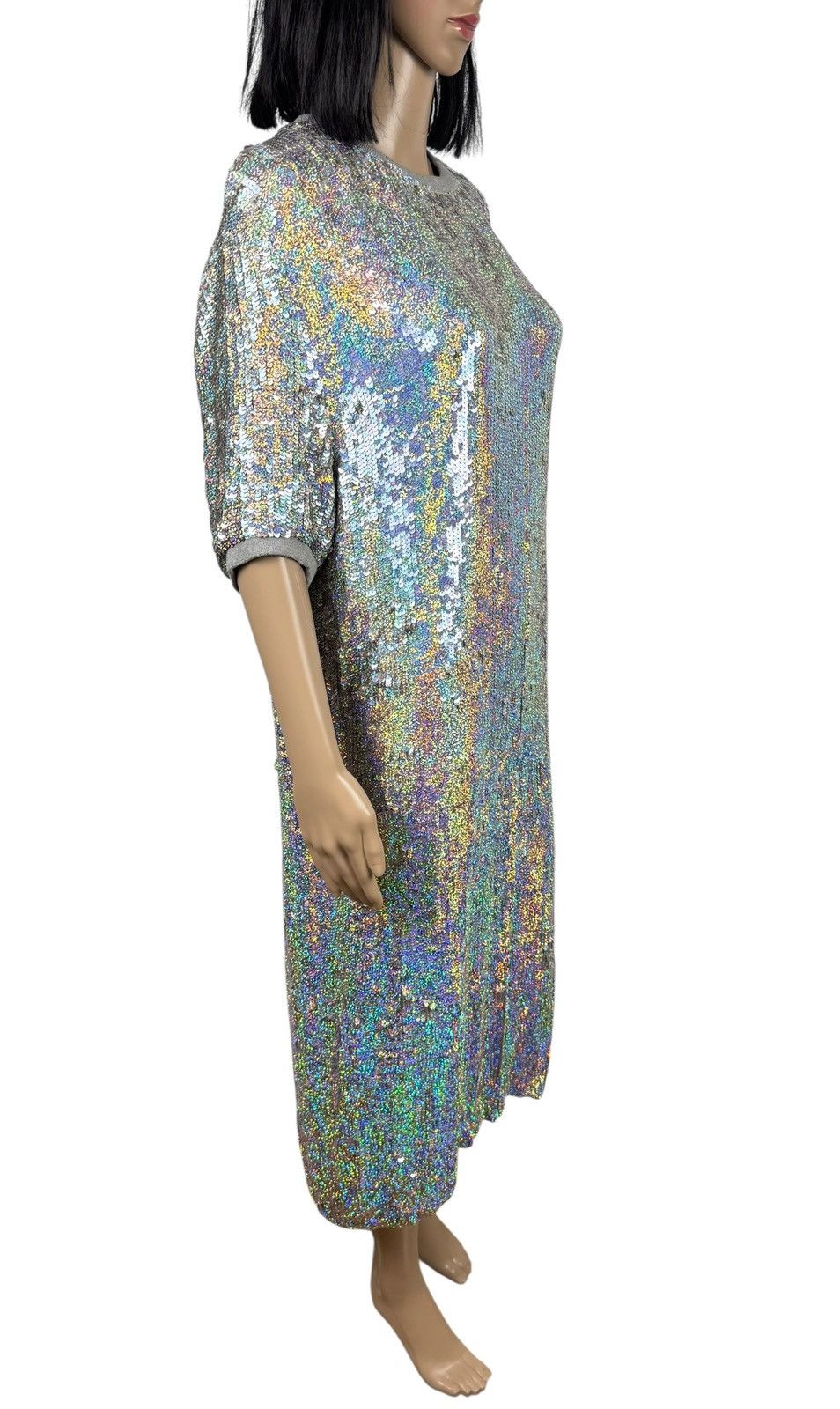 FILLES A PAPA Filles a Papa Sequins Sweat Dress Viscose Gray size 3 Size L / US 10 / IT 46 - 3 Thumbnail
