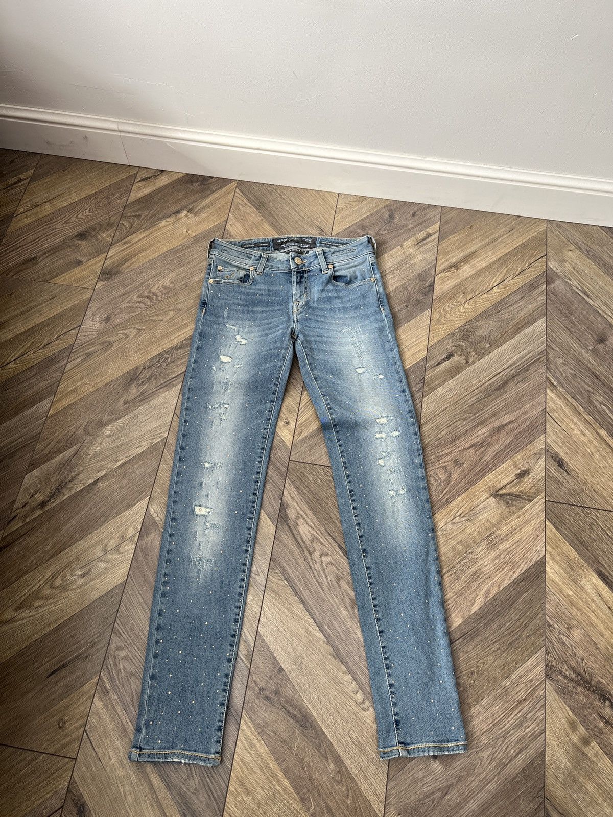 Jacob Cohen Vintage Jacob Cohen Women’s Slim Fit Crystal Studs Size 28" / US 6 / IT 42 - 1 Thumbnail