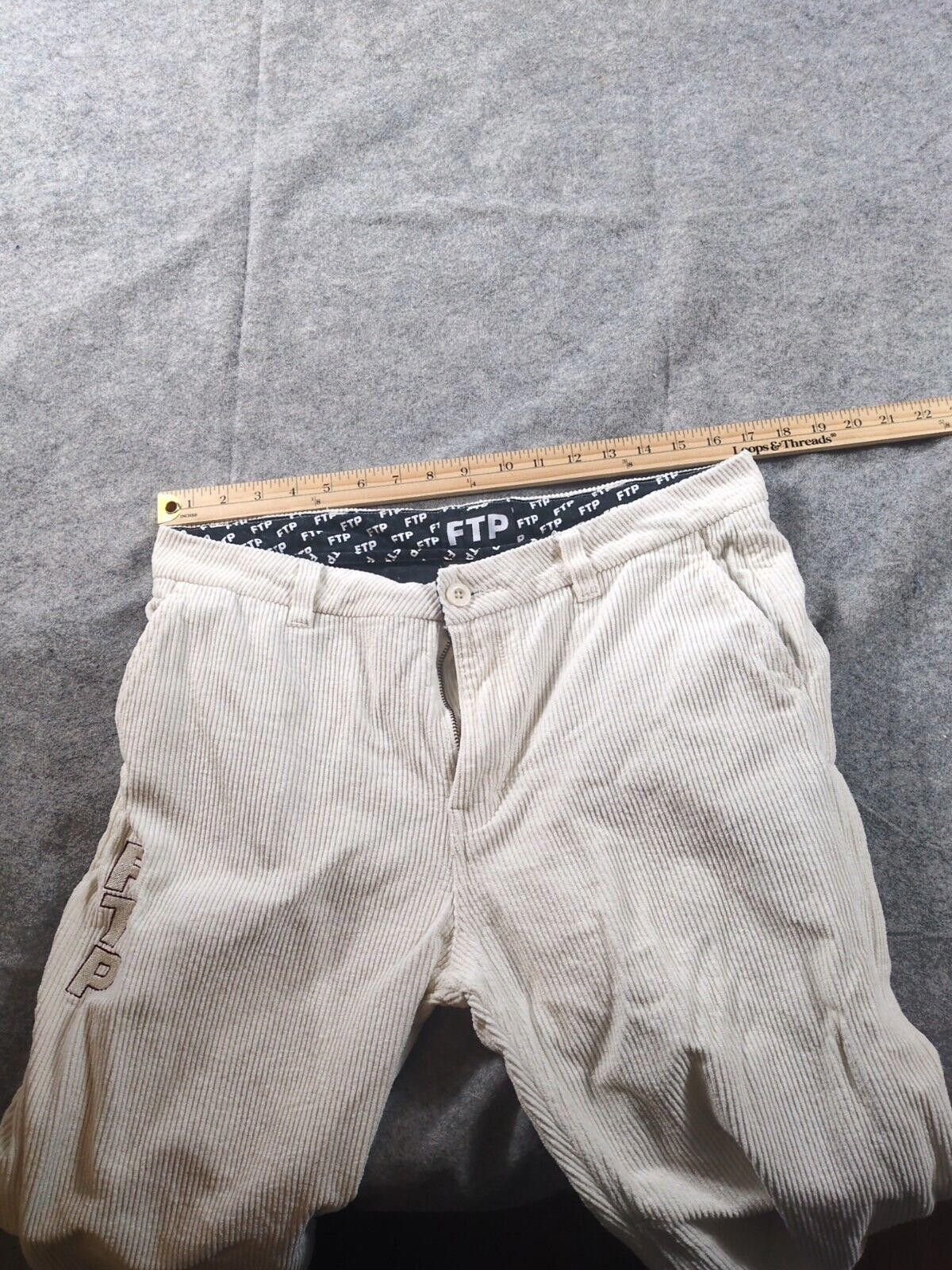 Designer FTP Corduroy Chino Pants 34 White Embroidered Logo Size US 34 / EU 50 - 4 Thumbnail