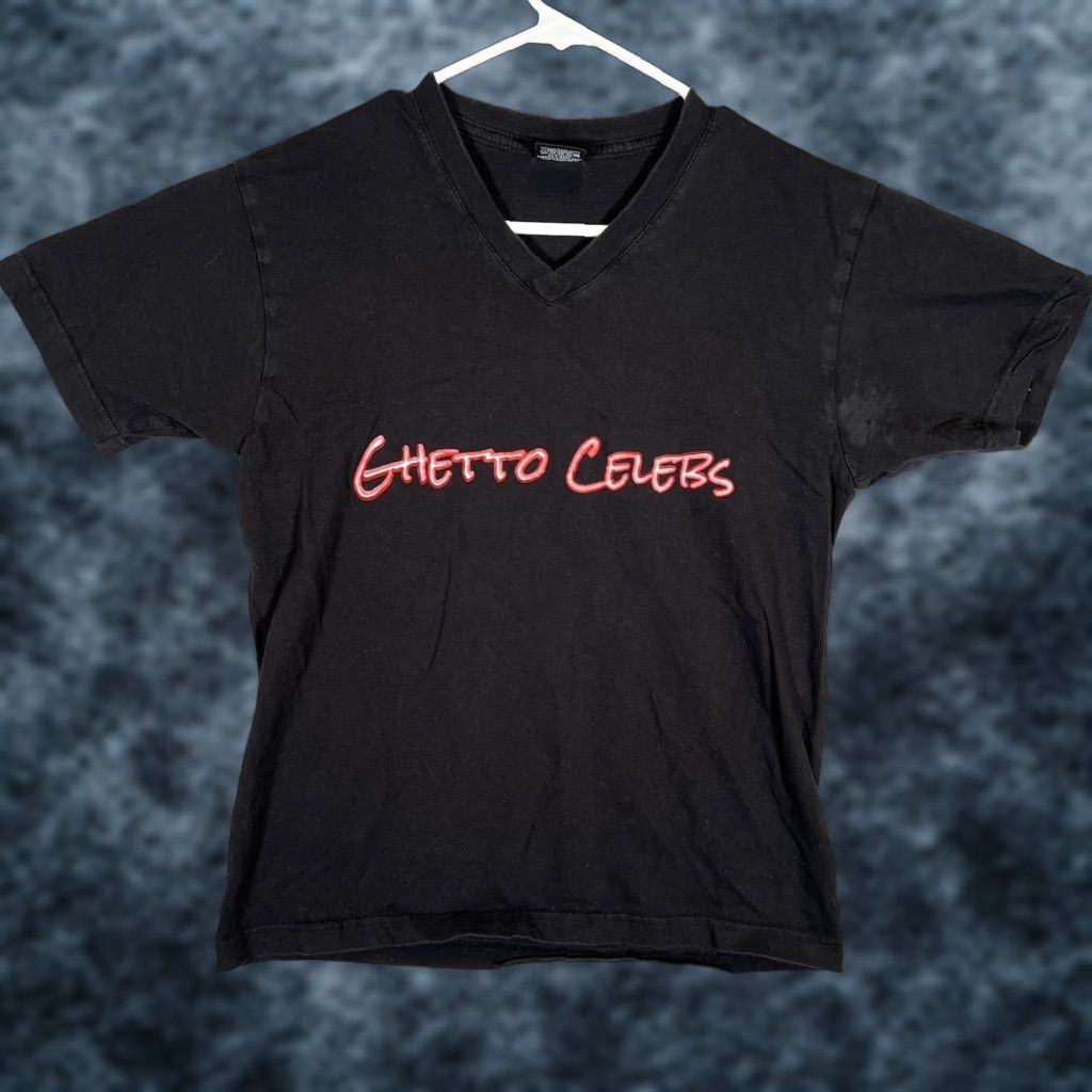 Vintage VINTAGE A1 90s Ghetto Celebs T Shirt Adult S Black V Neck Rap Tee Hi Hop Mens Size US S / EU 44-46 / 1 - 1 Thumbnail