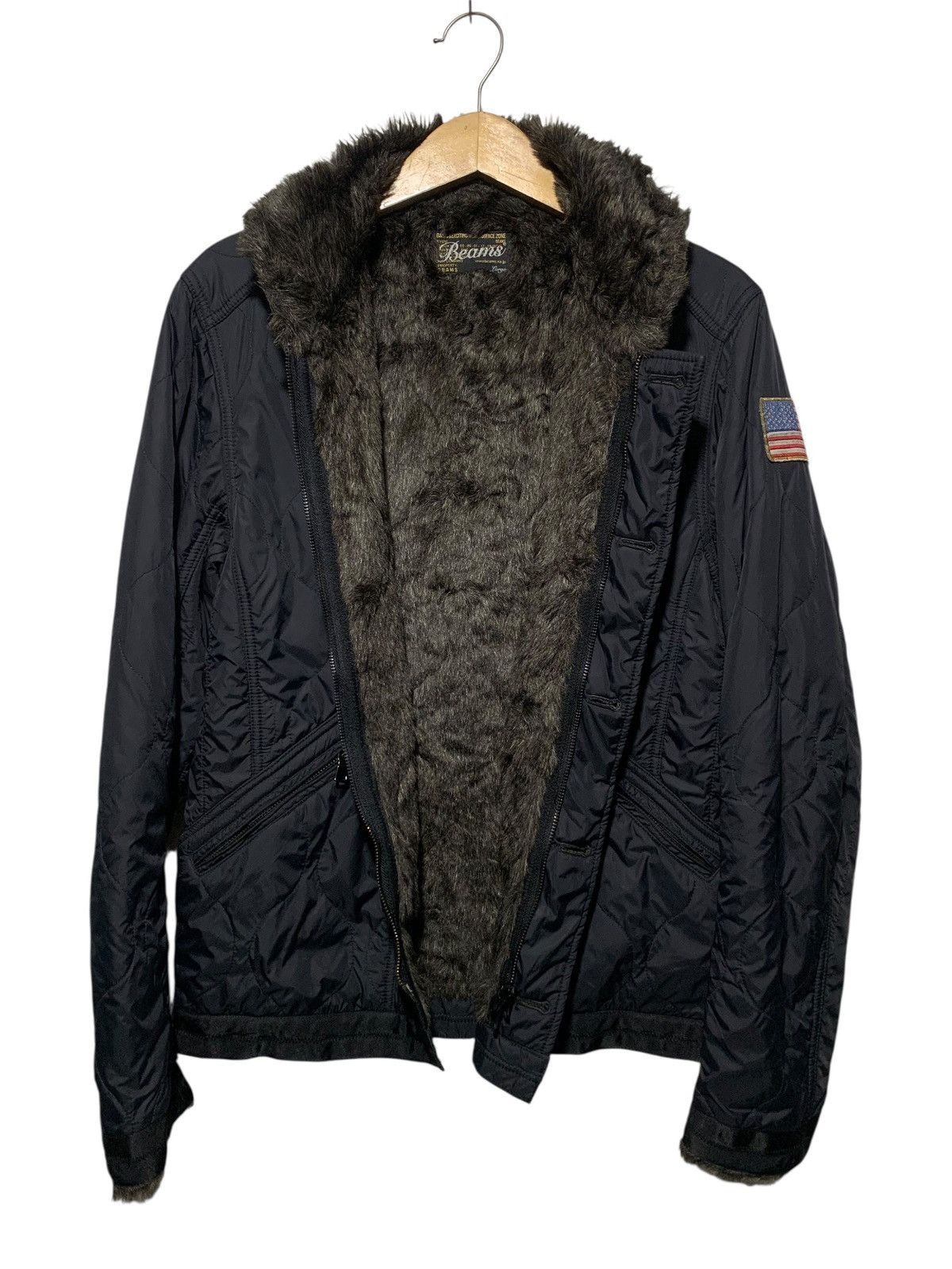 Beams Plus Vintage Beams patches quilted fur jacket Size US L / EU 52-54 / 3 - 2 Thumbnail
