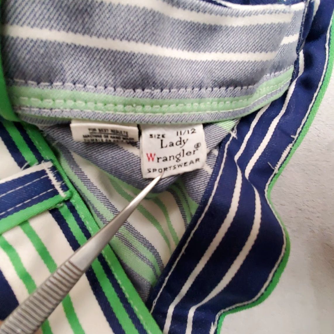 Wrangler VTG Wrangler Pants Women 11 Chino Flare Striped 26x30 Multicolor USA Retro Gently Used Womens Size 32" / US 10 / IT 46 - 5 Thumbnail