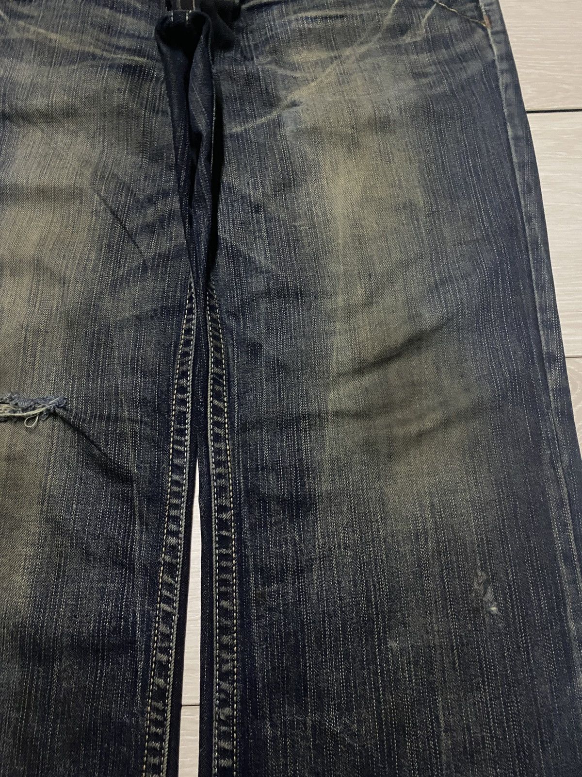 Tornado Mart Japan Brand Riobera Embroidered Karakuri Logo Baggy Jeans Size US 33 - 8 Thumbnail