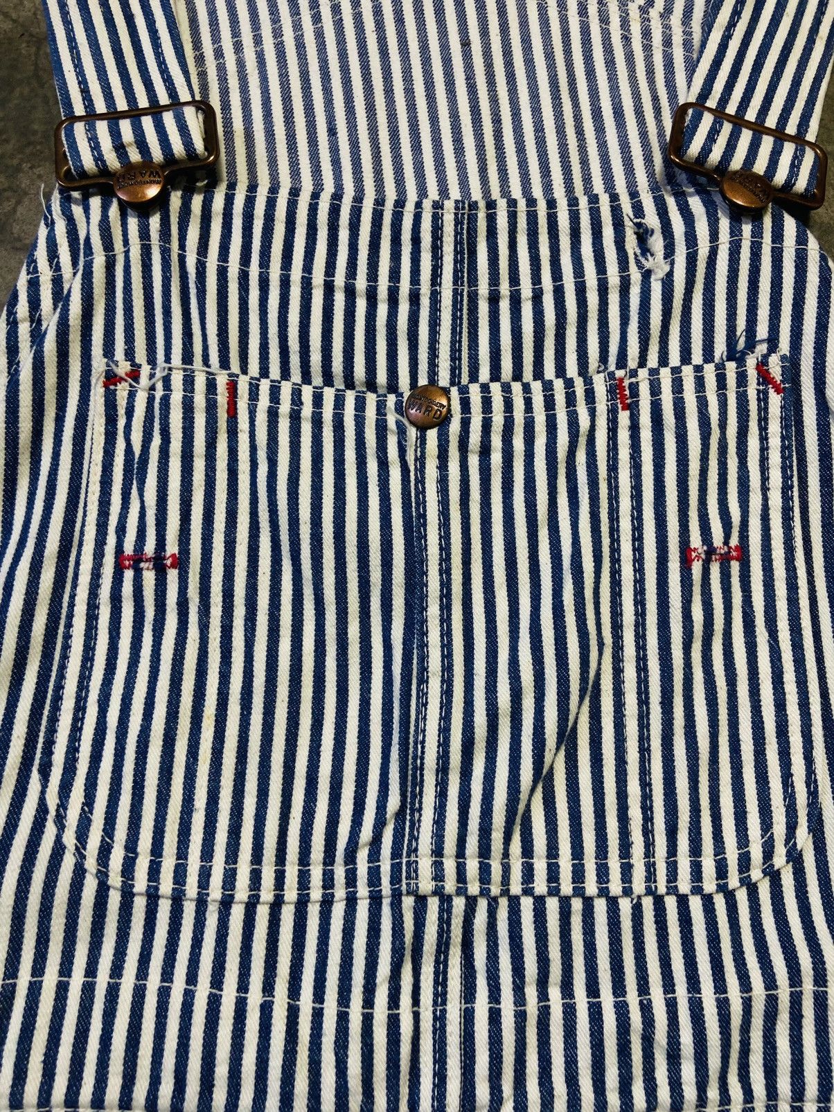 Original Montgomery Vintage Ward Montgomery Double Knee Hickory Jumpsuit Size US 38 / EU 54 - 10 Thumbnail