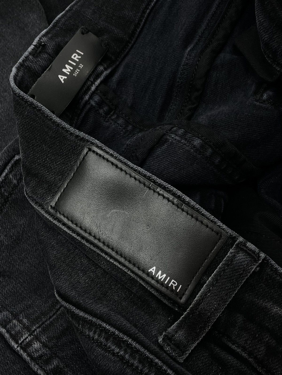 Amiri AMIRI MX1 Leather Patch Distressed Jeans – Size 32 Size US 32 / EU 48 - 12 Thumbnail
