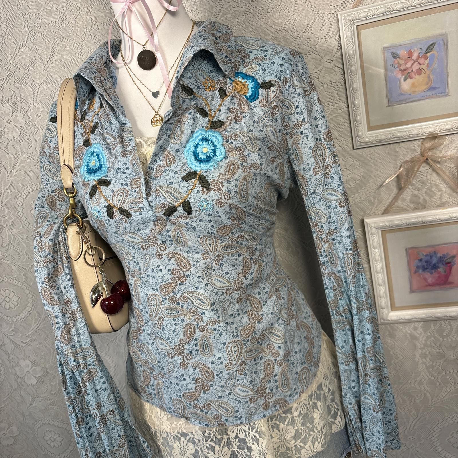 Other vintage rampage floral embroidered blouse Size L / US 10 / IT 46 - 4 Thumbnail