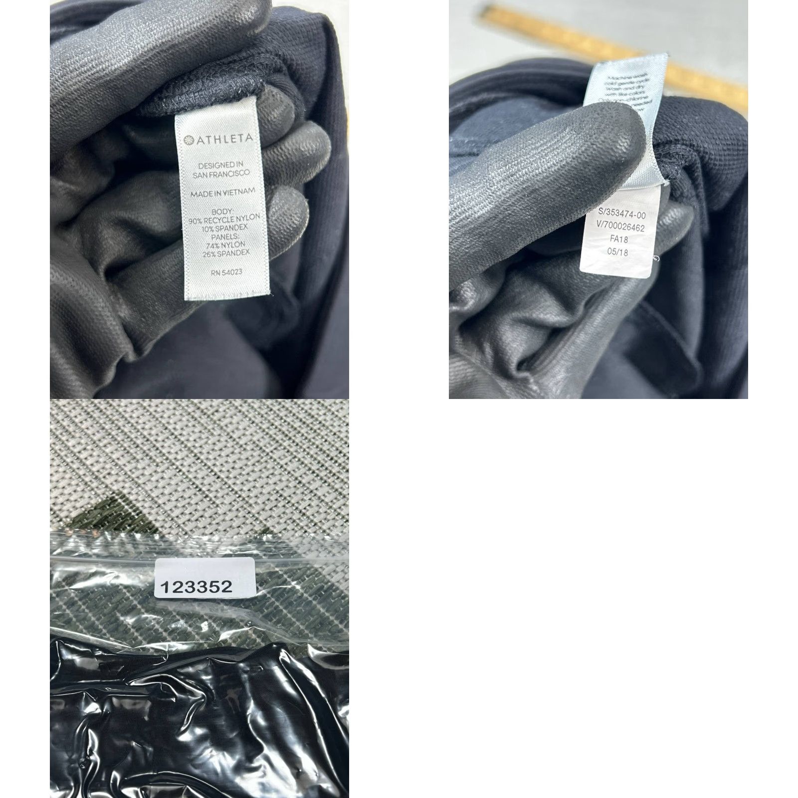 Athleta Athleta Headlands Hybrid Cargo Tight II Leggings Women 6 Petite Black Logo Nylon Size 28" / US 6 / IT 42 - 8 Thumbnail