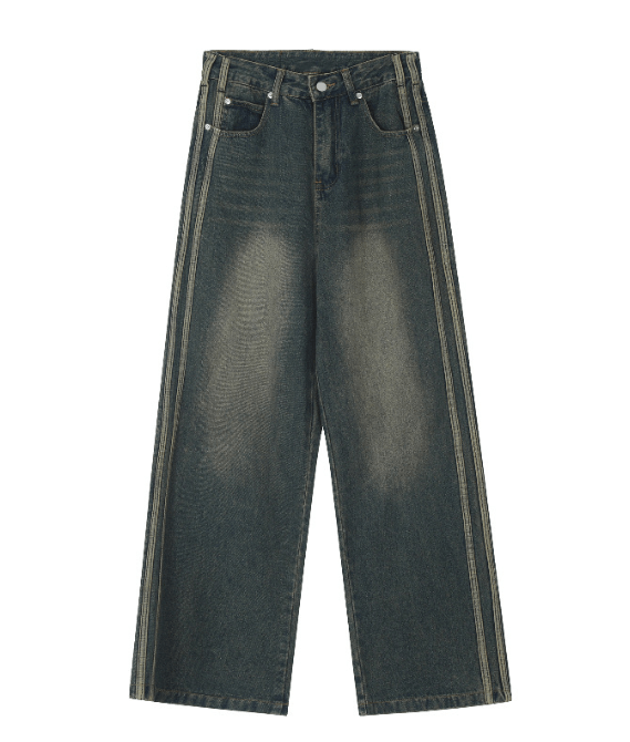 Japanese Brand × Jean American vintage washed distressed side stripe jeans Size US 32 / EU 48 - 1 Thumbnail