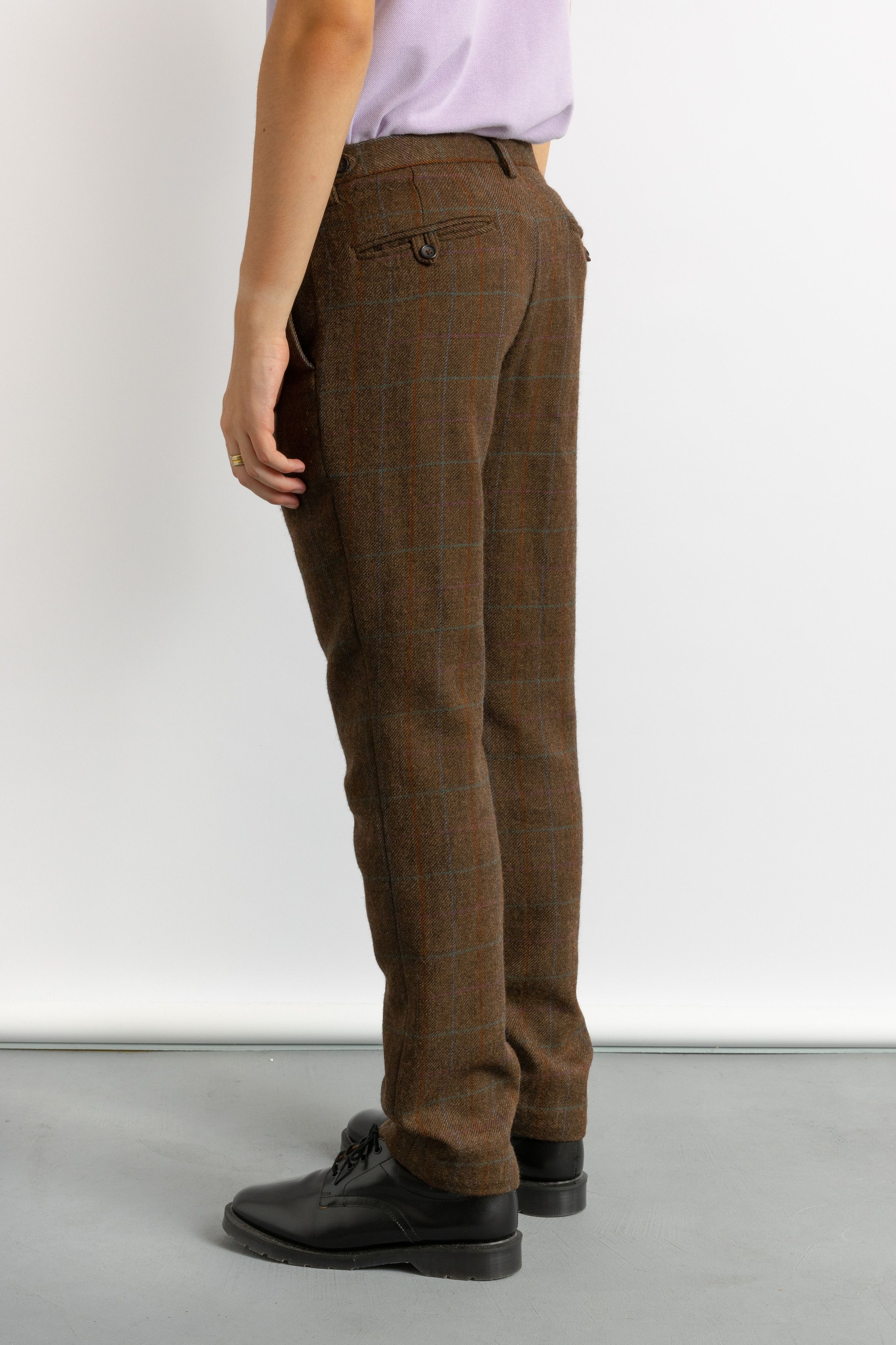 Vintage Man Preowned Checked Wool Brown Classic Pants 8727 Size US 32 / EU 48 - 4 Thumbnail