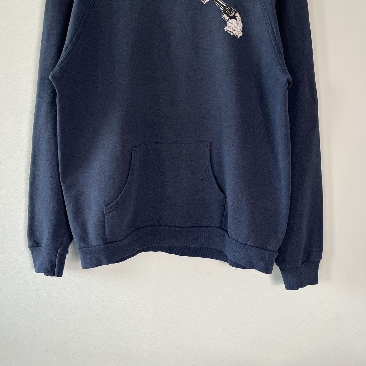 Vintage Dark Graphic Hoodie with Gun & Clown Print - Edgy Streetwear Size US XL / EU 56 / 4 - 4 Thumbnail