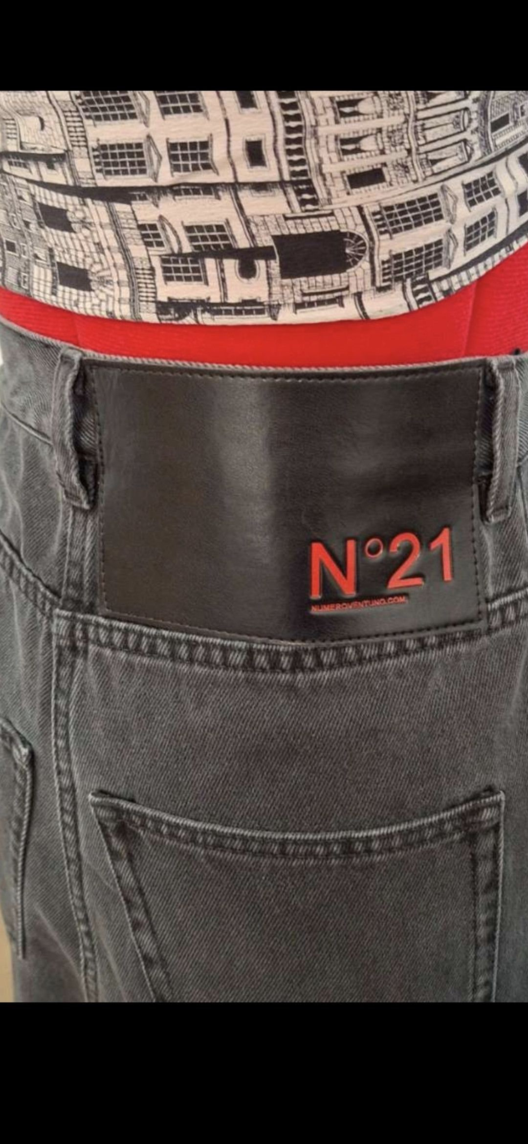 N21 Reworked Denim Maxi Skirt – Upcycled from N°21 Size 25" / US 0 / IT 36 - 7 Thumbnail
