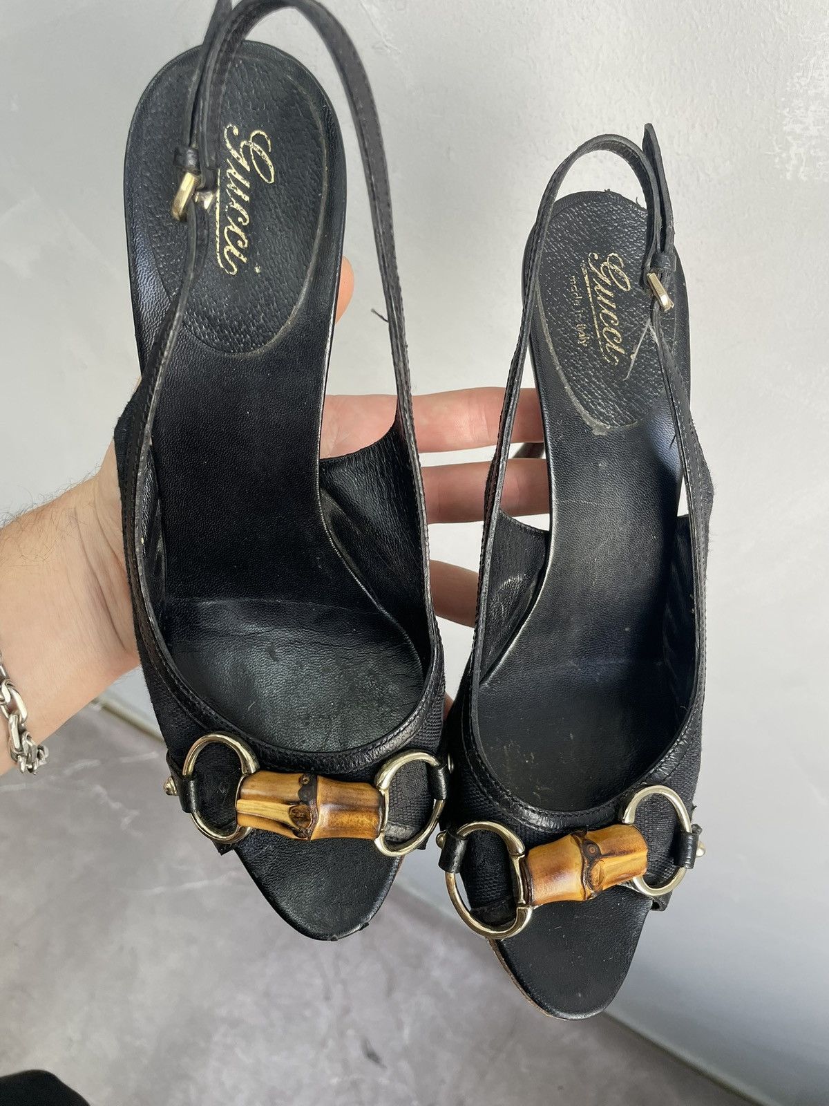 Gucci Rare monogram heel leather Gucci sneakers summer 37 size Size US 7 / IT 37 - 8 Thumbnail