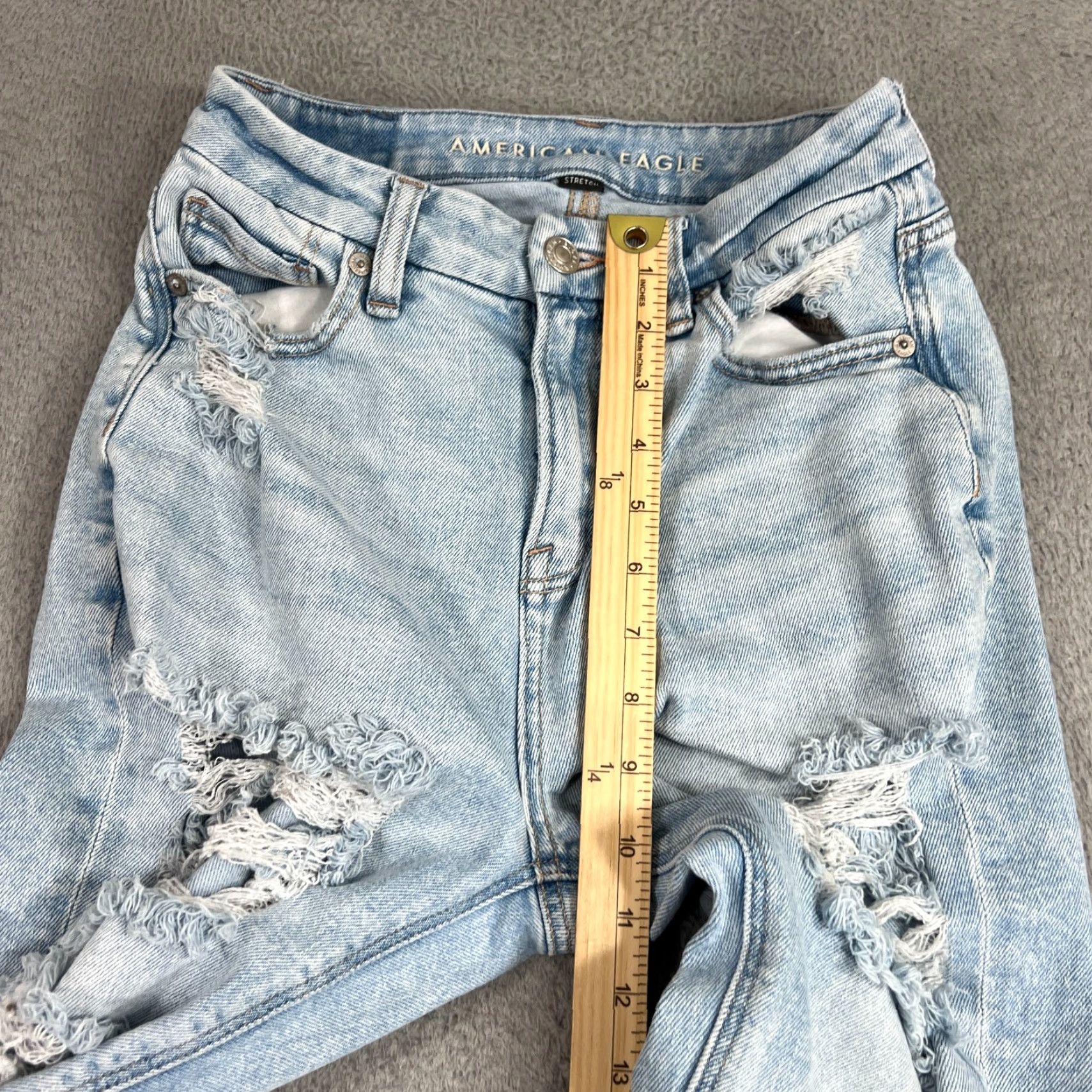 American Eagle Outfitters American Eagle Jeans Curvy Mom Jean High Rise Blue Stretch Womens 0R 0 Regular Size 25" / US 0 / IT 36 - 5 Thumbnail