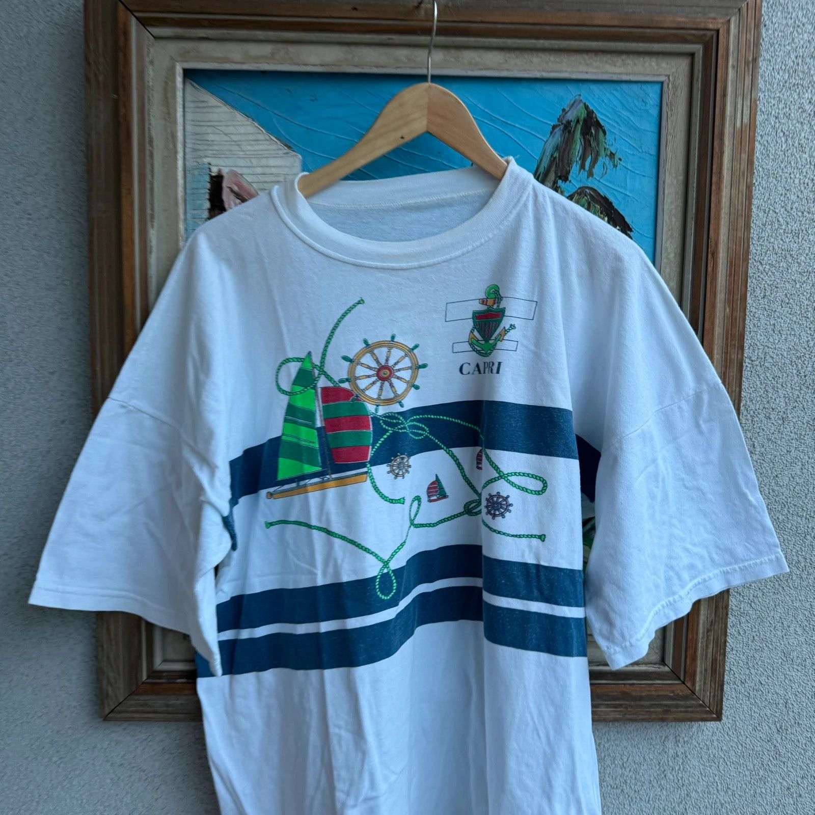 Vintage Vintage 90s Graphic Tee Capri Retro Single Stitch Size US L / EU 52-54 / 3 - 3 Thumbnail