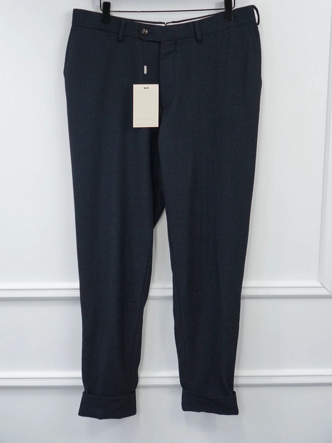 Suitsupply Men Suitsupply Trousers Navy Blue Soho Wool Traveller US42 Size 42R - 1 Thumbnail