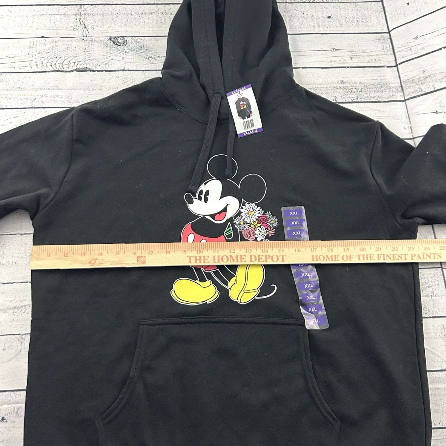 Disney VINTAGE Disney Mickey Mouse Embroidered Flowers Hoodie Sweatshirt Women's XXL Black Size XXL / US 16-18 / IT 52-54 - 3 Thumbnail