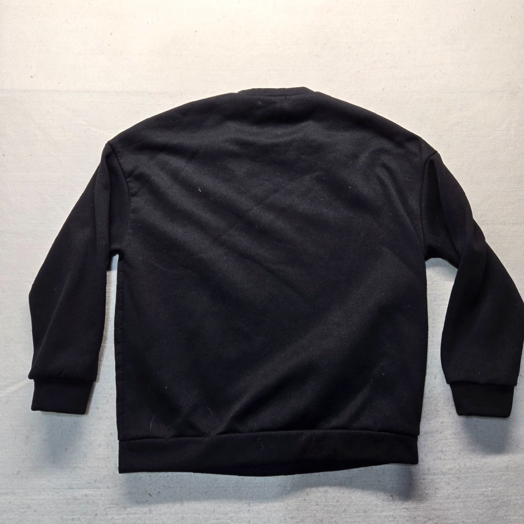 Shein SheIn Sweatshirt Solid Black Long Sleeve Adult Women's L Black Pullover Crew Neck Knit 100% Polyester Relaxed Casual Travel & Places Oversized Fall Size L / US 10 / IT 46 - 7 Thumbnail