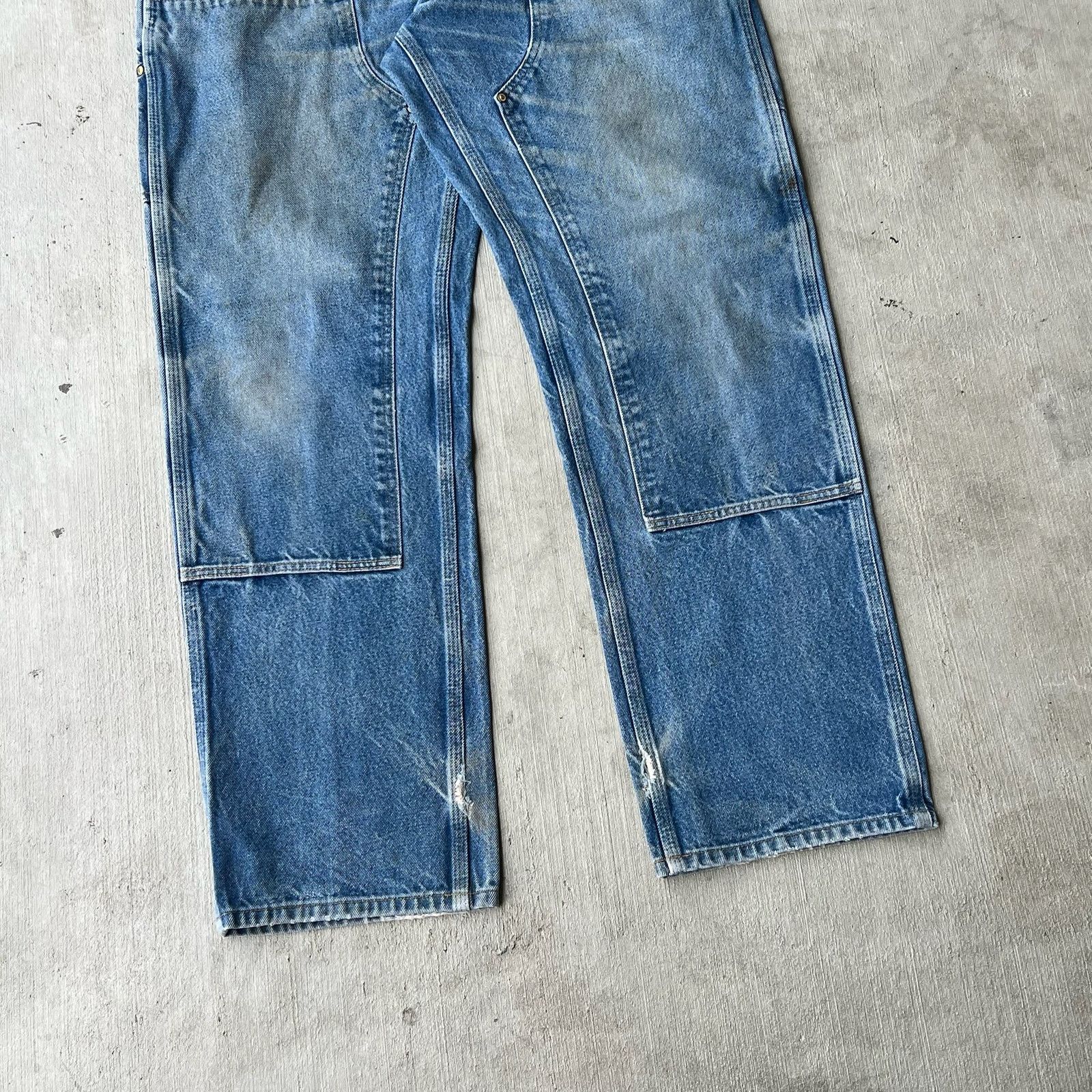 Carhartt × Vintage Carhartt denim blue jean double knee work carpenter pants Size US 37 - 3 Thumbnail