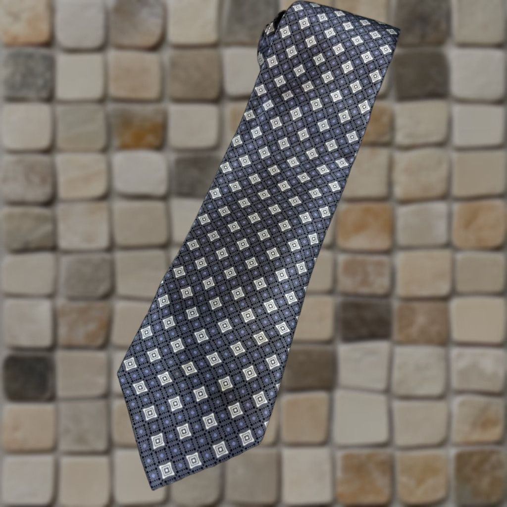 Vintage VINTAGE Men's Lario Luxury Silk Tie Geometric Hand Made in Italy Size ONE SIZE - 1 Thumbnail